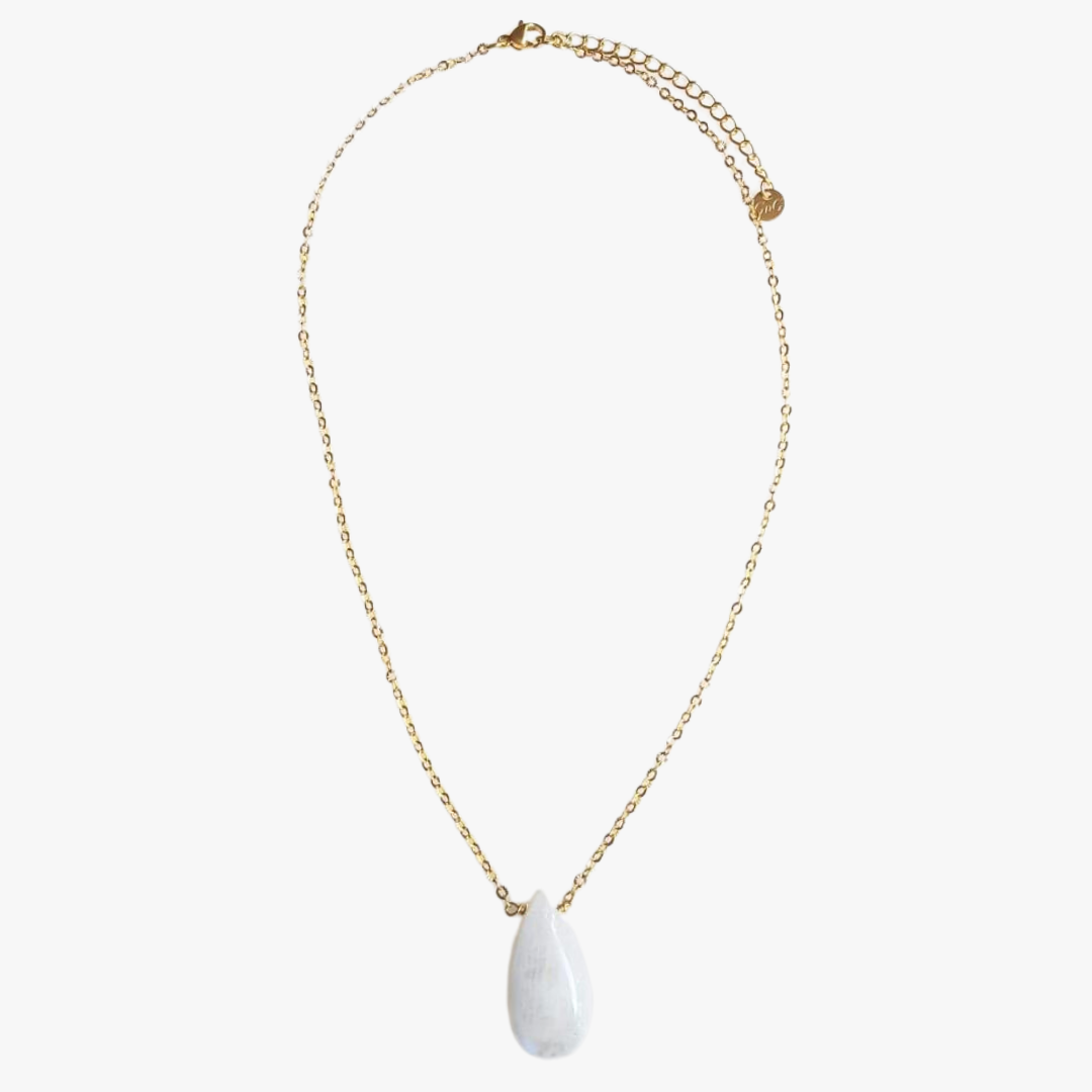 Moonstone necklace GINANDGER White