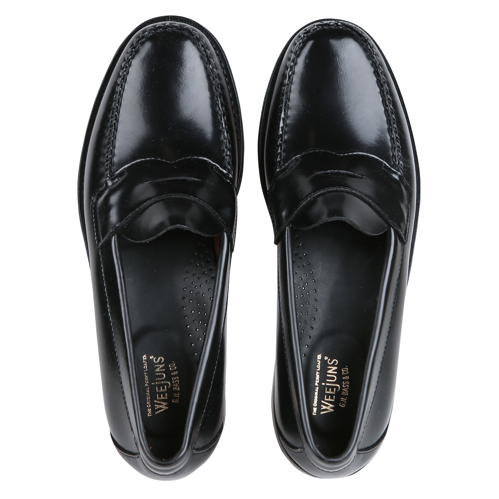 Mocassins en cuir lisse GH BASS Noir