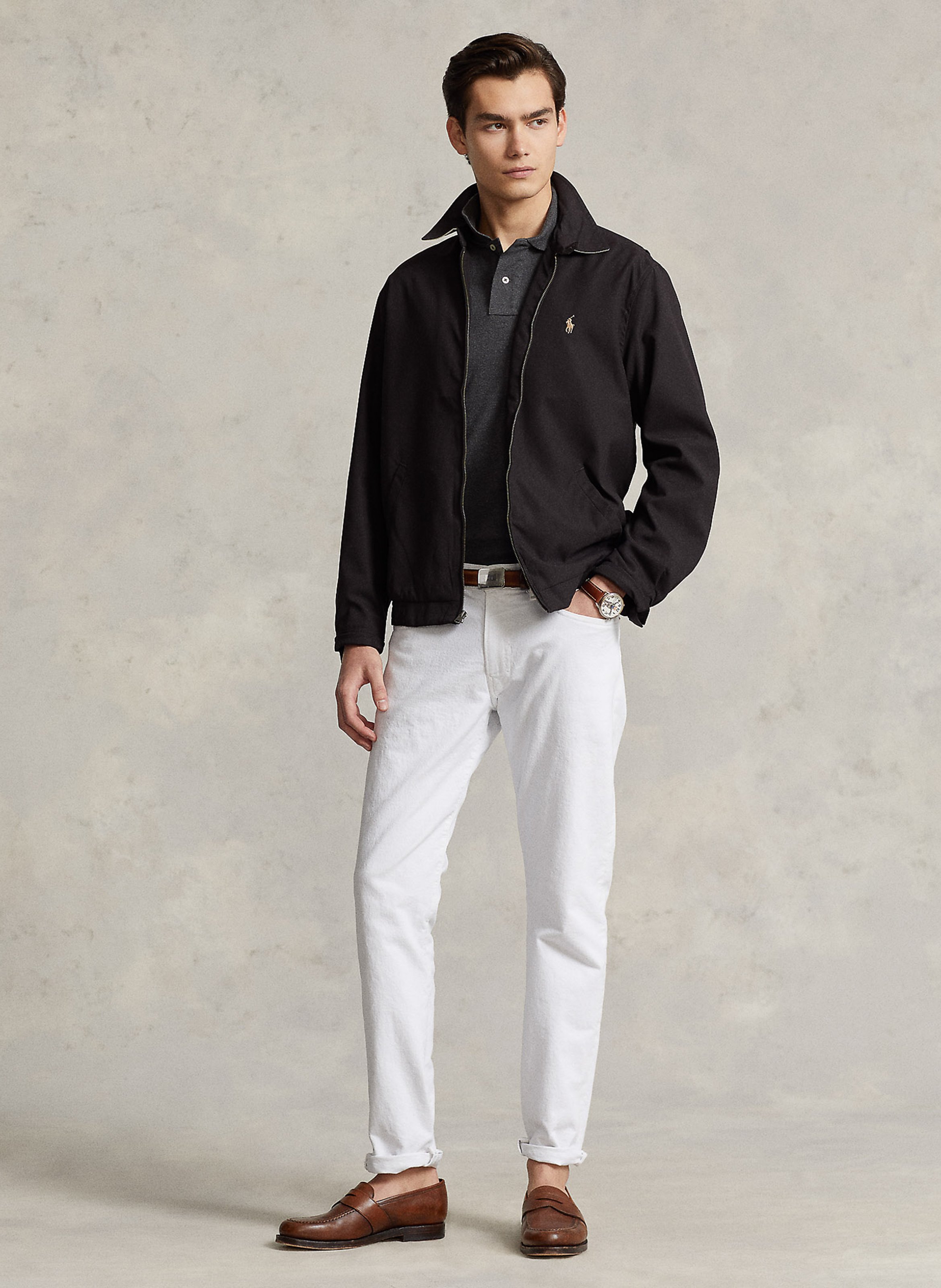 Gerade geschnittener Blouson mit klassischem Kragen POLO RALPH LAUREN Schwarz