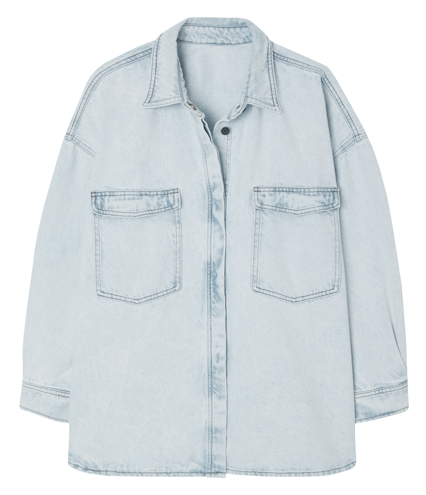 Oversized, katoenen blouse met klassieke kraag AMERICAN VINTAGE Blauw