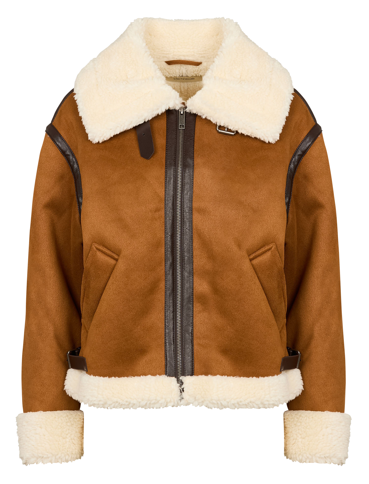Blouson bombardier effet cuir velours  LA FEE MARABOUTEE Marron