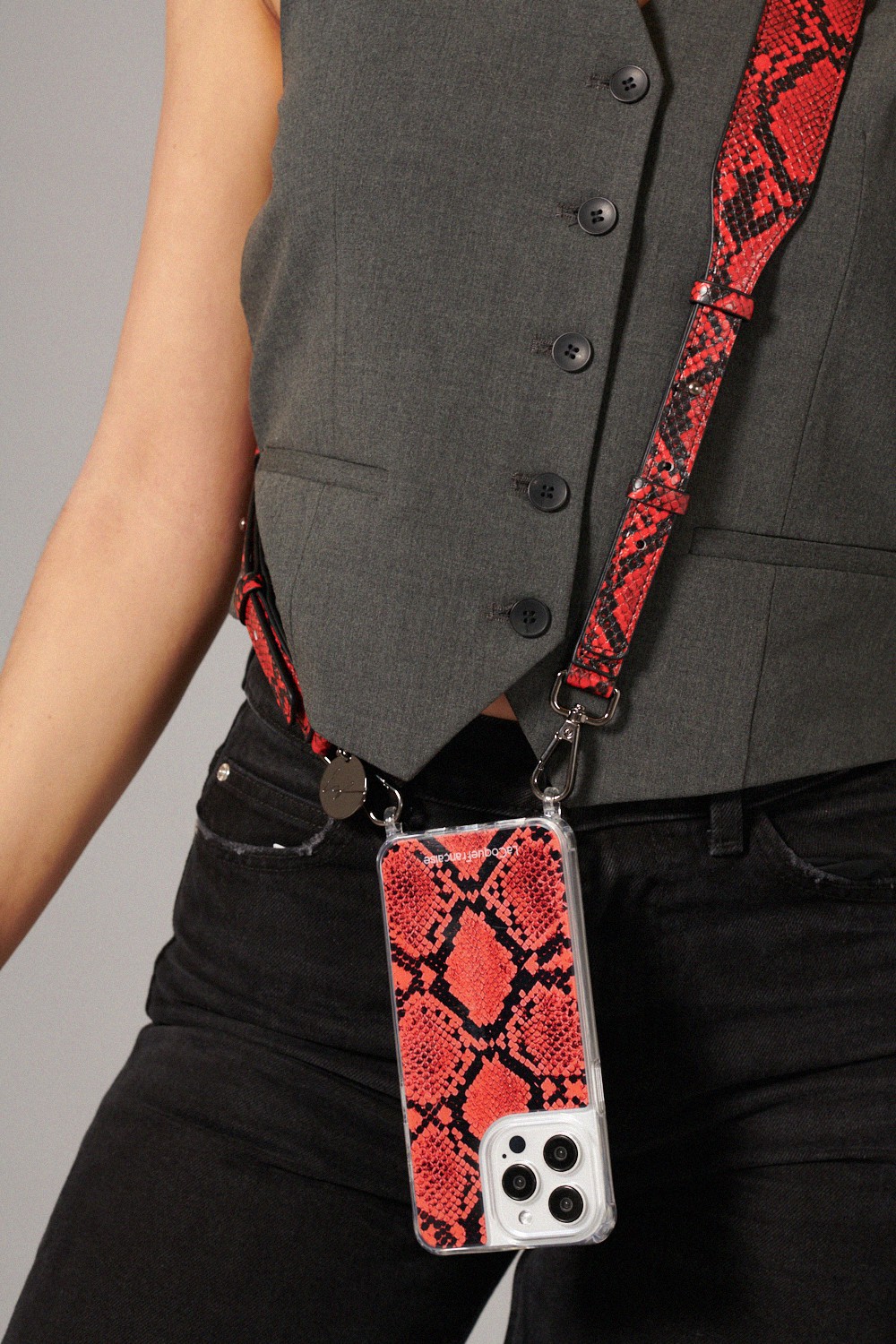 Vegan leather phone strap LA COQUE FRANCAISE Red