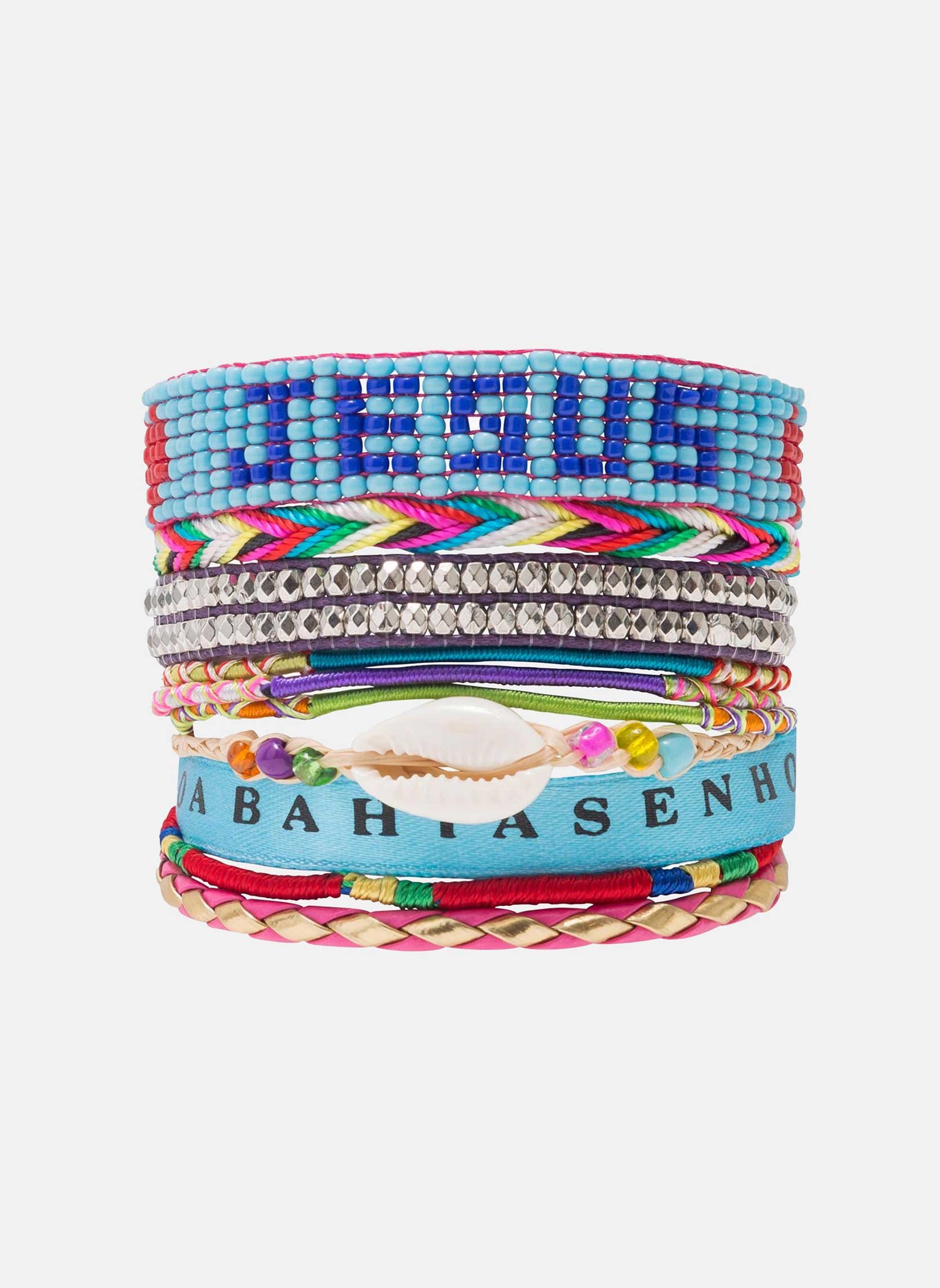 Multistrand bracelet with magnetic clasp and beads HIPANEMA Golden