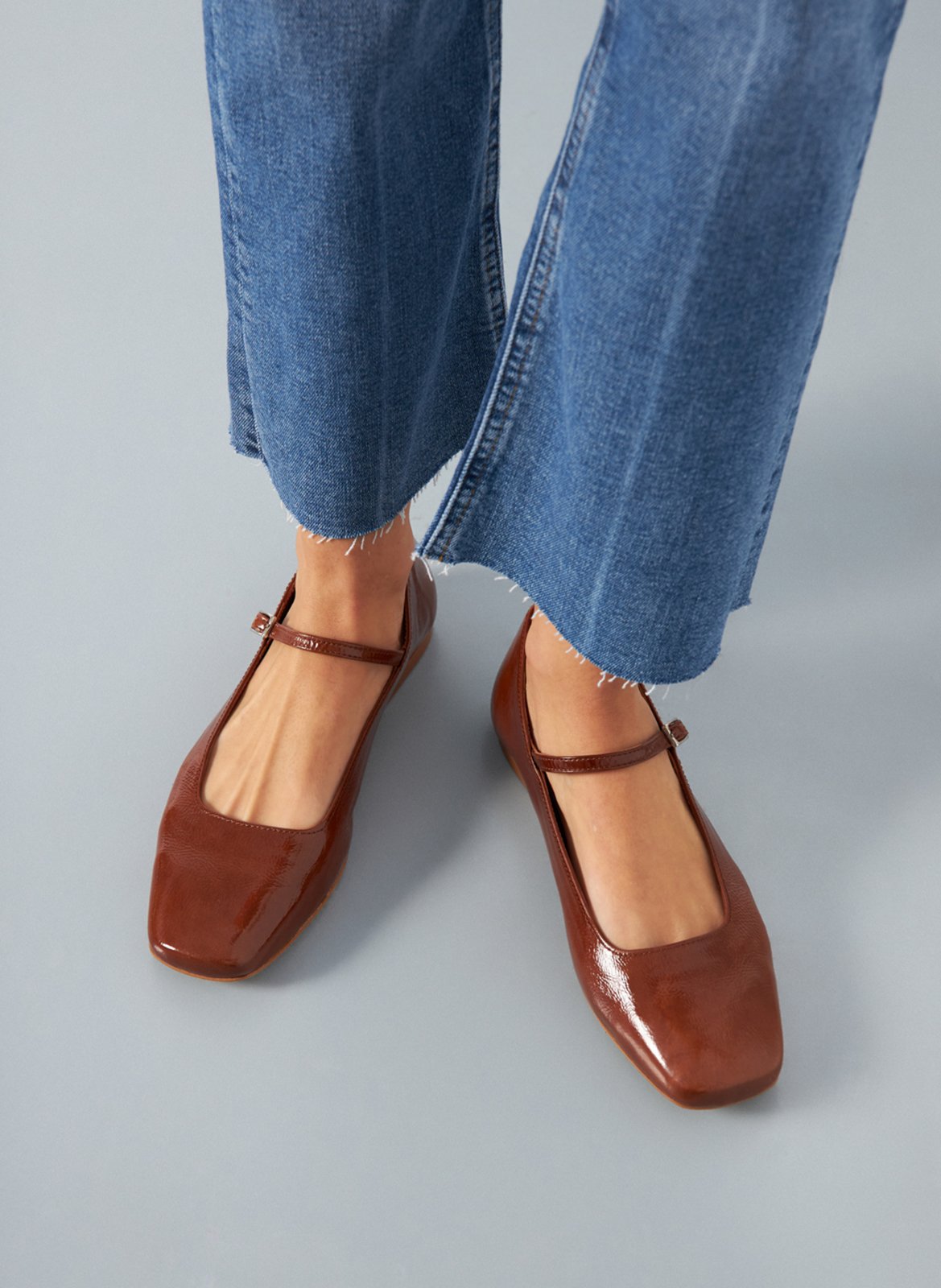 Jane patent leather ballet pumps AUGUSTA Brown