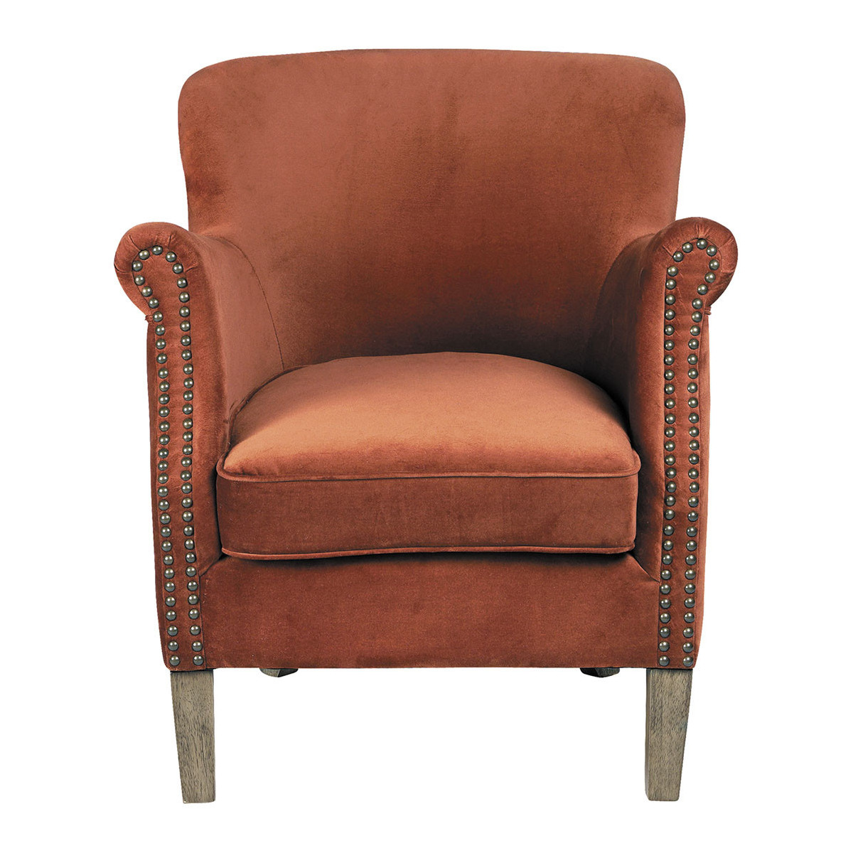 Fauteuil en velour BLANC D'IVOIRE Orange