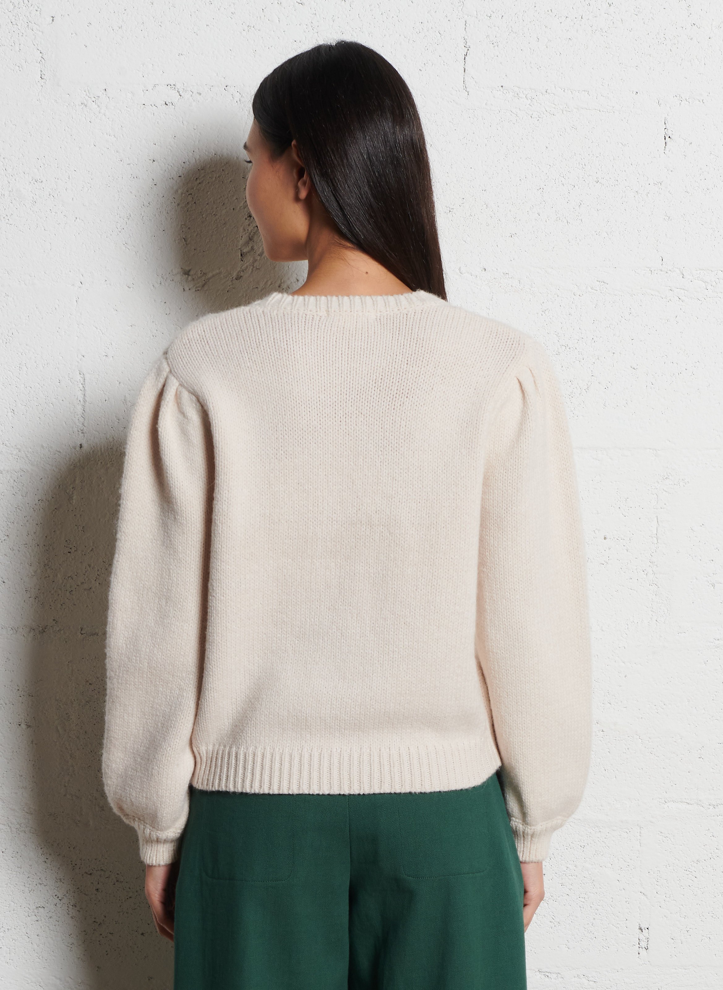 Pull col rond  Beige