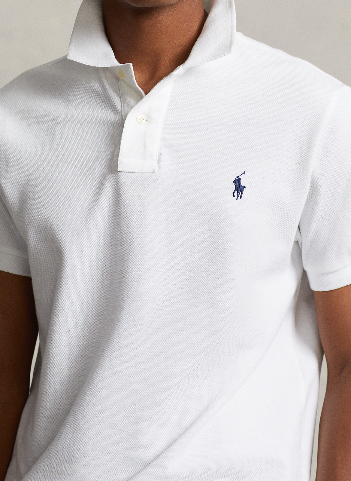 Short-sleeved slim-fit polo shirt POLO RALPH LAUREN White