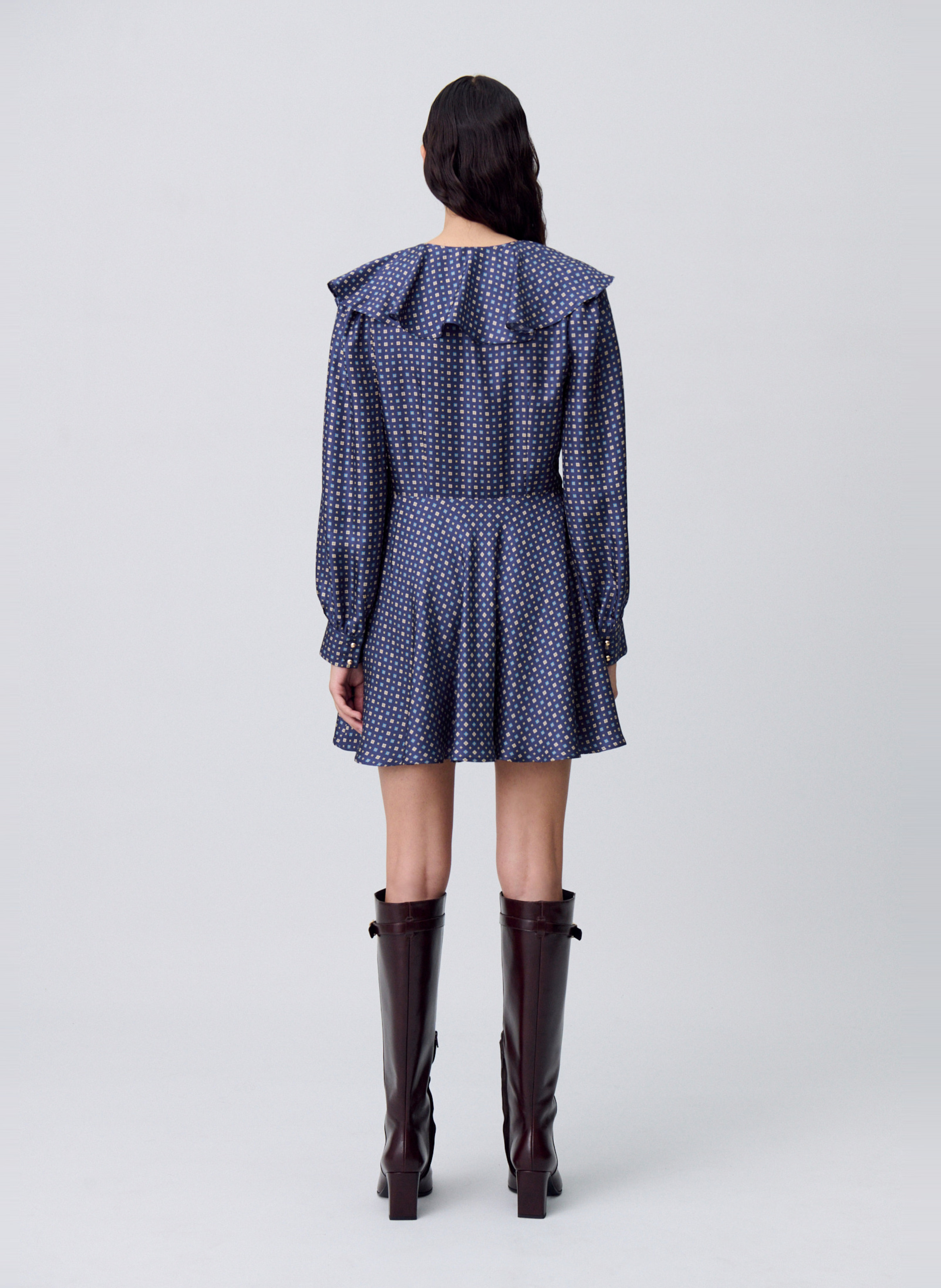 Robe courte en soie imprimée CLAUDIE PIERLOT Multicolore