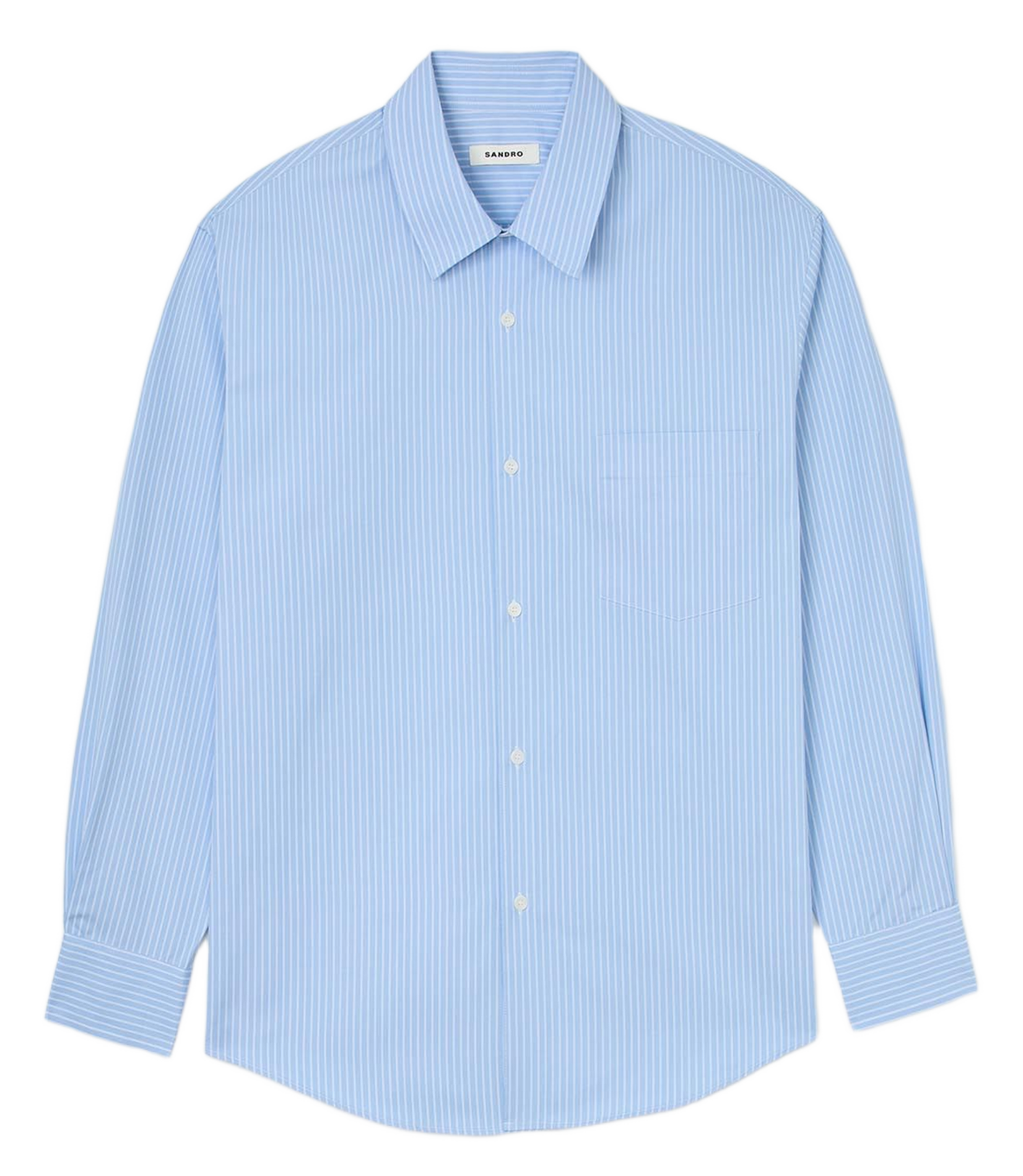 Classic Oversized Striped Shirt SANDRO Blue
