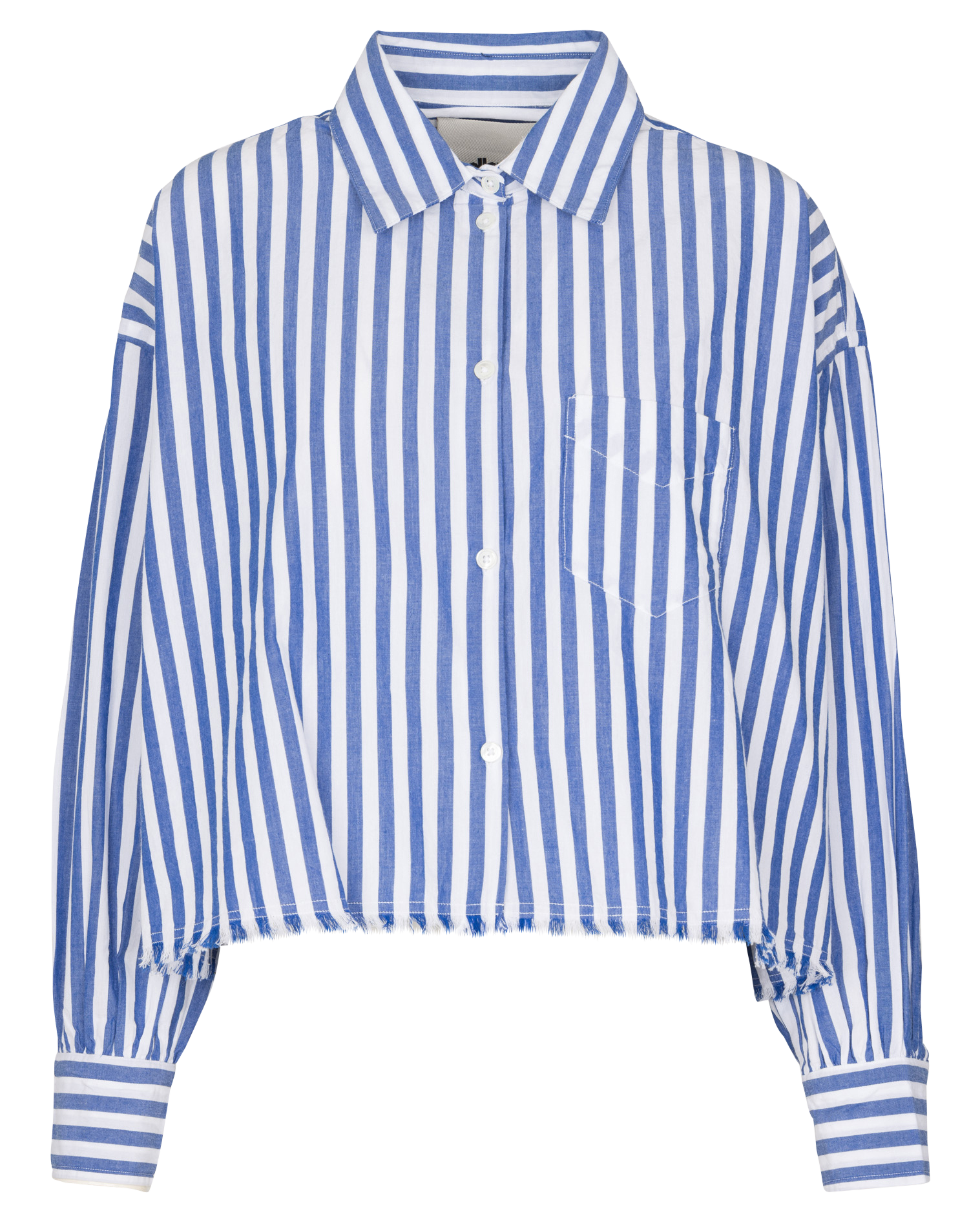 Chemise rayée courte en coton BELLEROSE Bleu