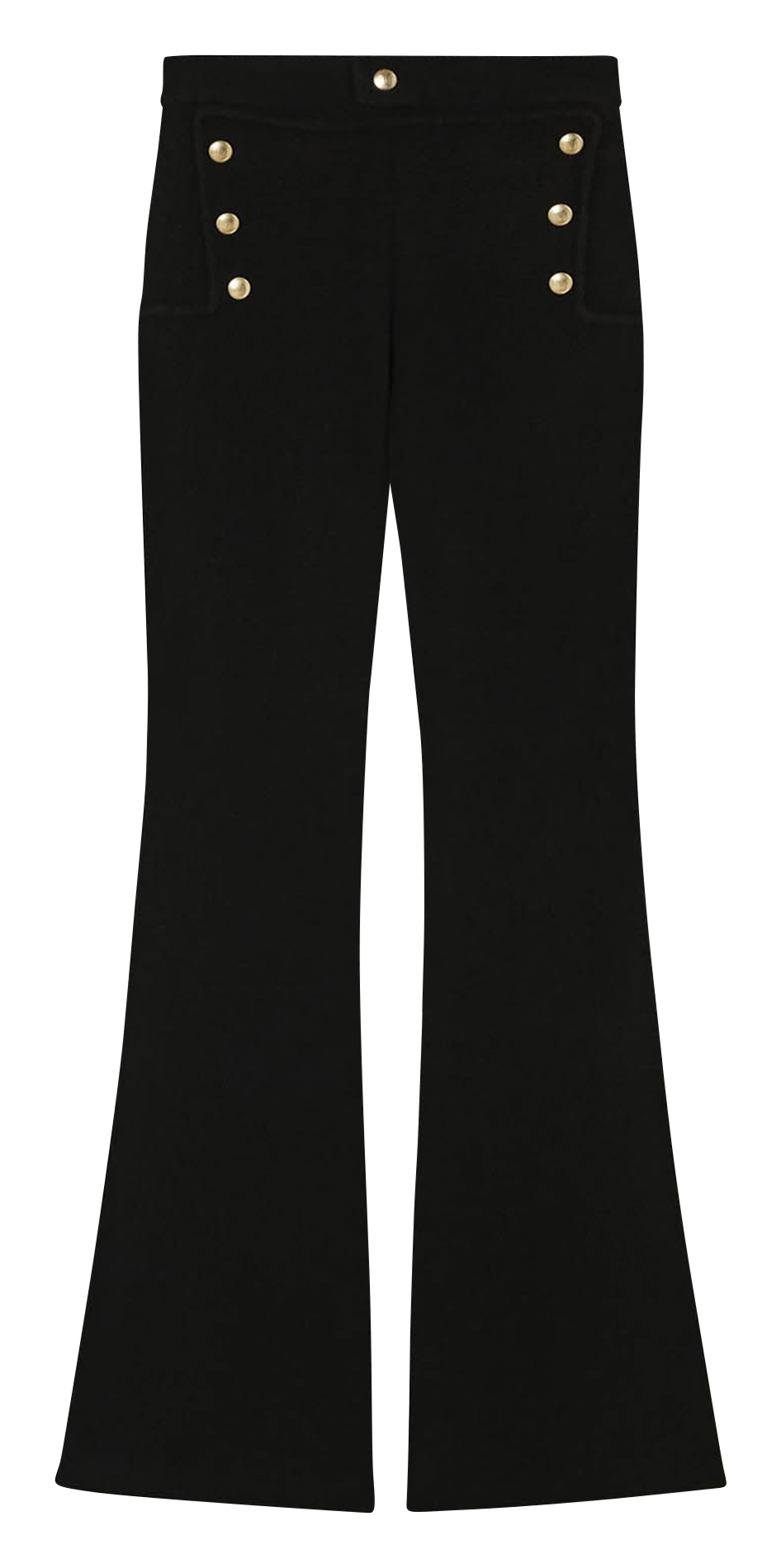 Pantalon flare en laine mélangée TARA JARMON Noir