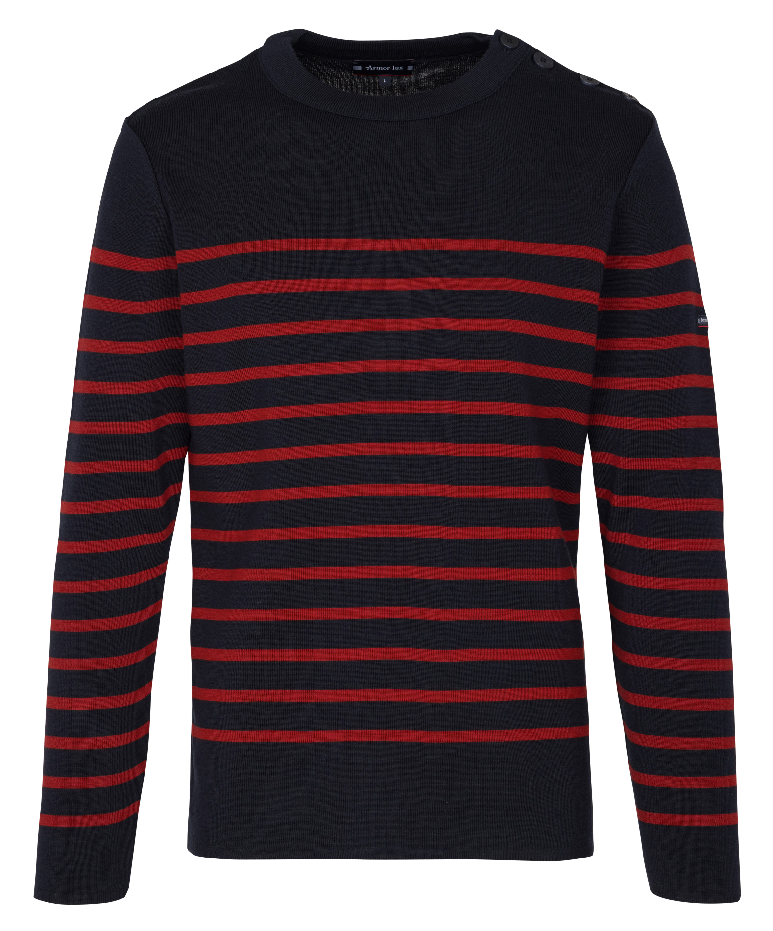 Pull col rond regular fit en laine ARMOR LUX Bleu