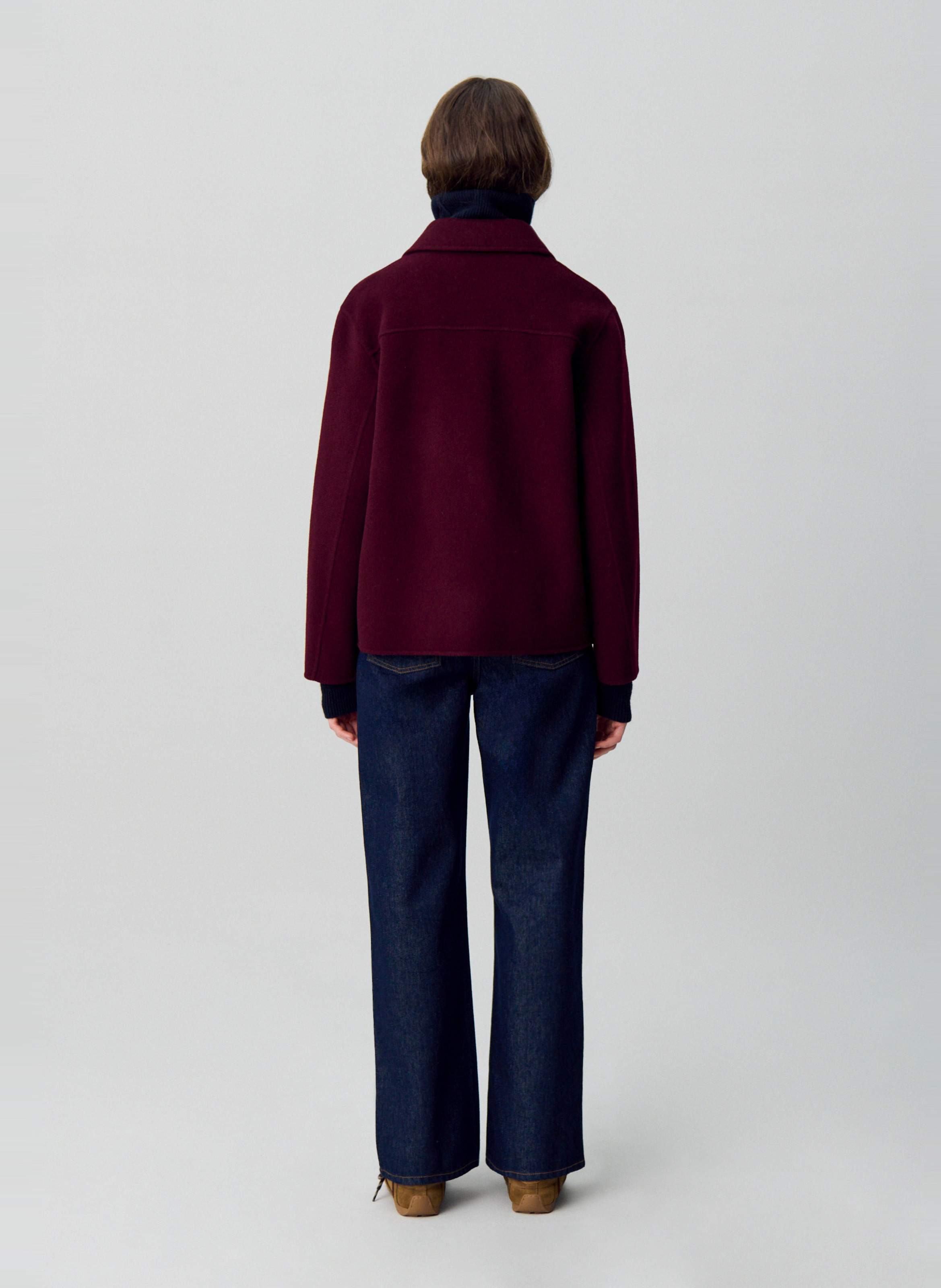 Veste col tailleur en laine mélangée CLAUDIE PIERLOT Rouge