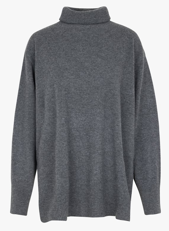 Oversized Sweater Jersey Oversize Negro Cuello Alto Jersey