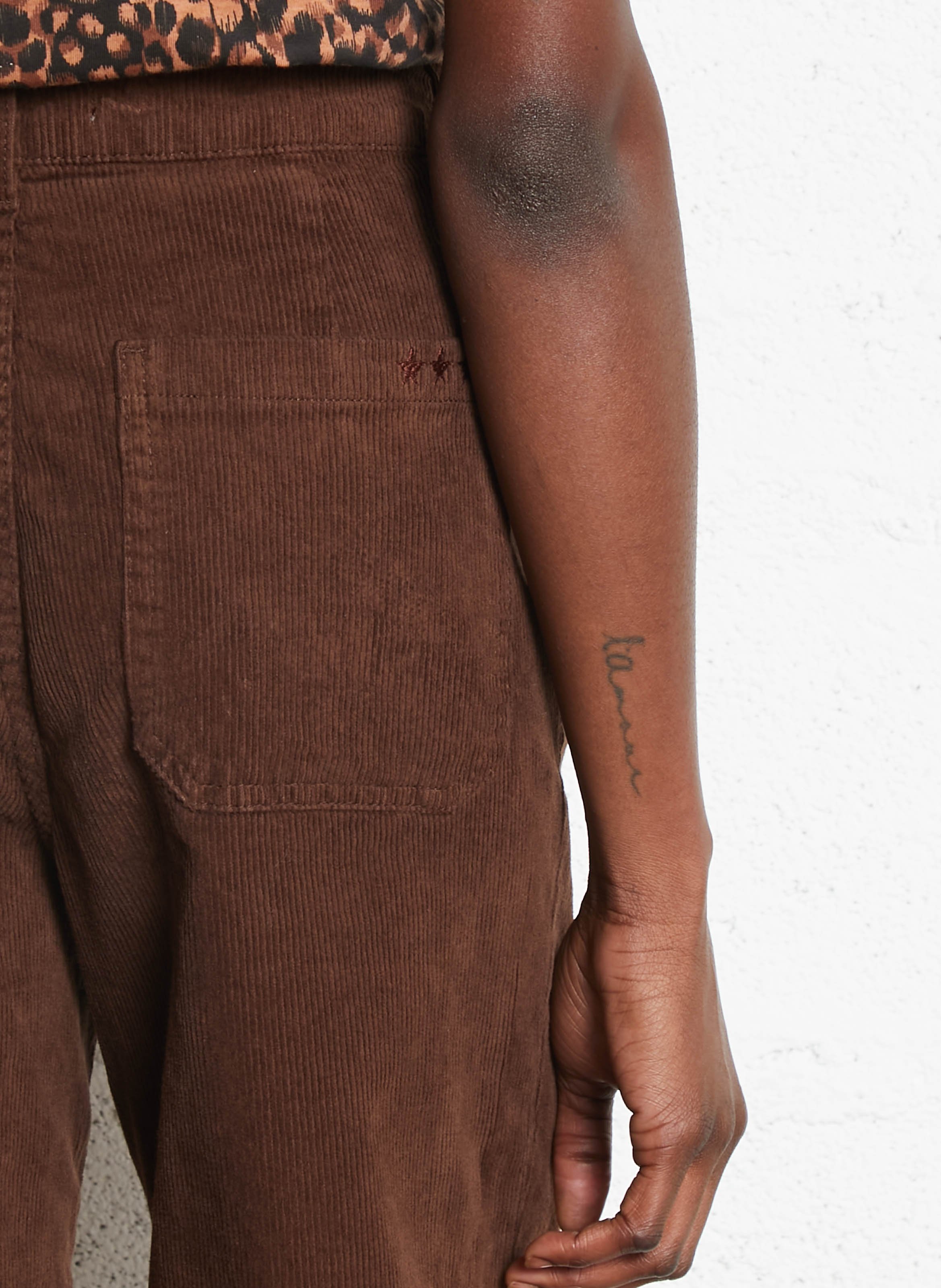 Pantalon large en coton mélangé SUD EXPRESS Marron