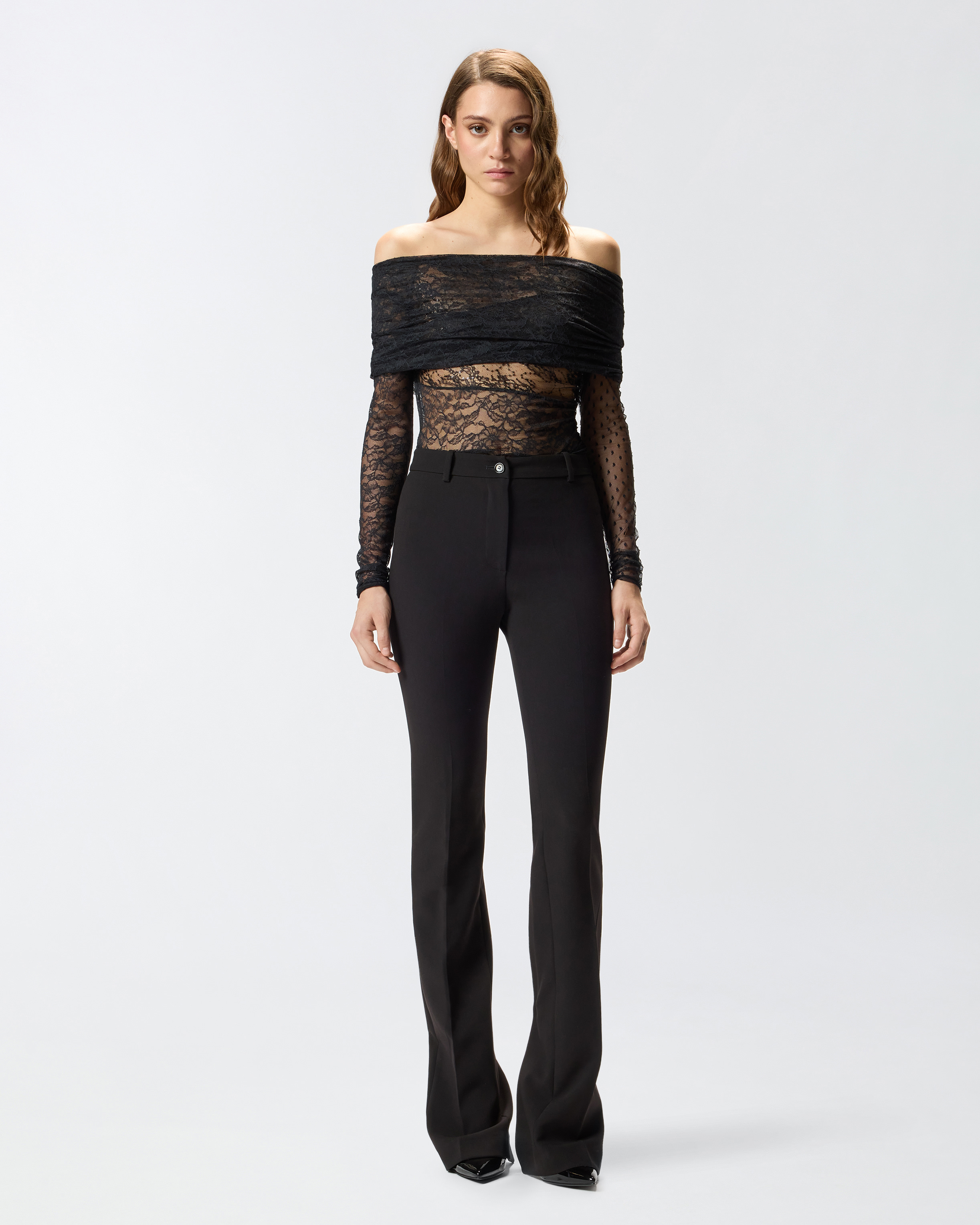 Patchwork lace bodysuit PINKO Black