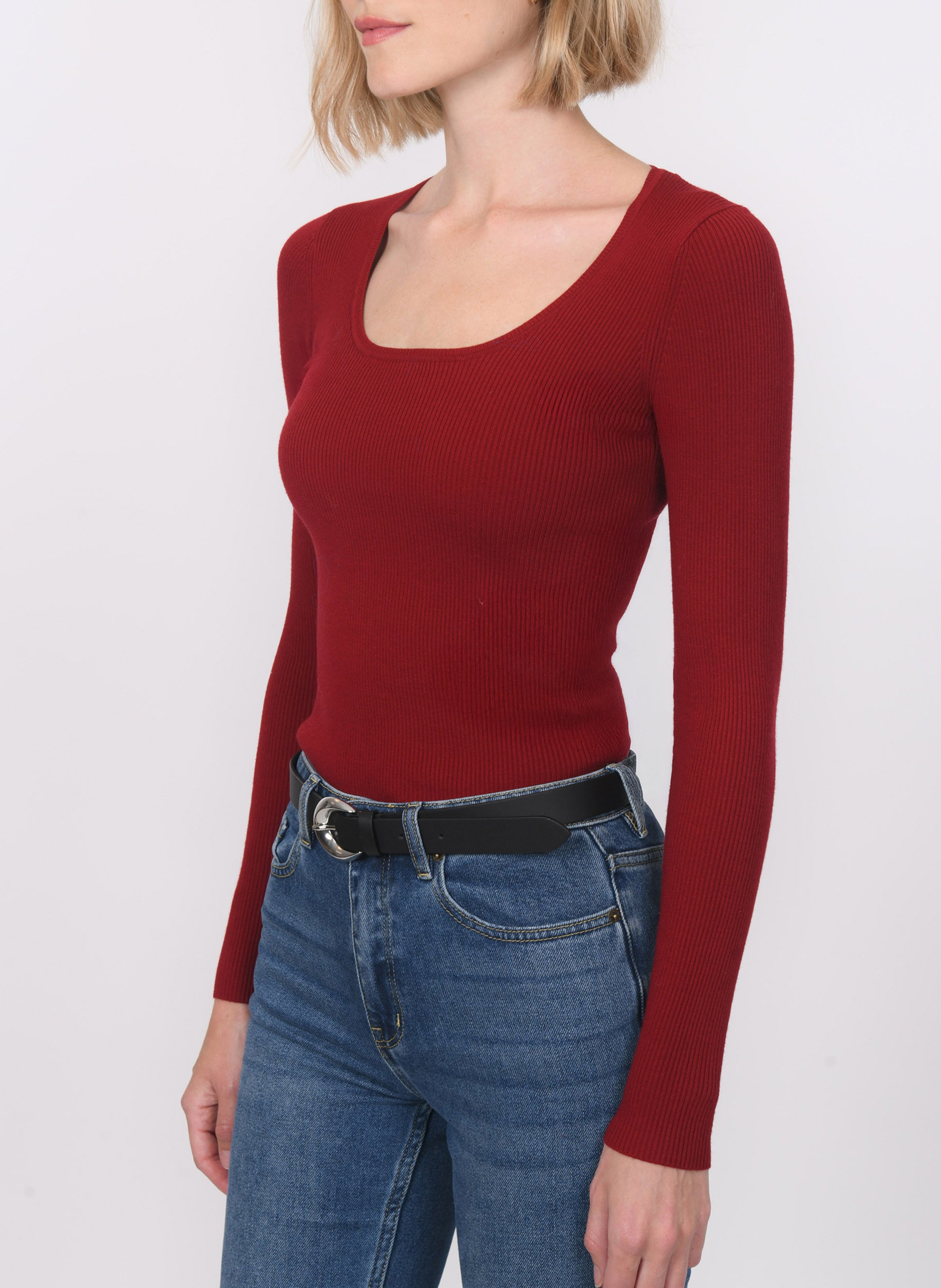 Pull col rond  KOOKAI Rouge