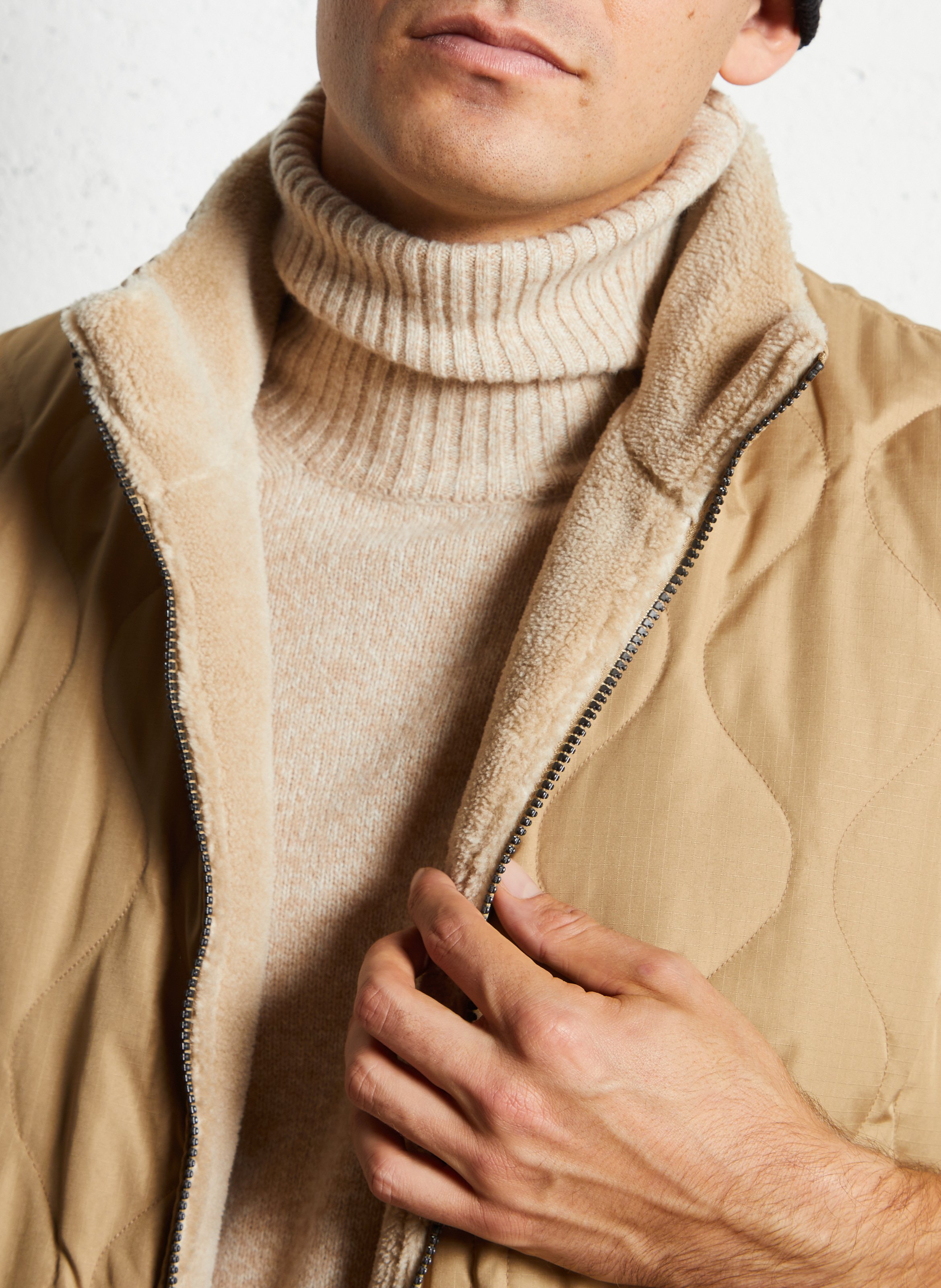 Veste col montant sans manches réversible TAION Beige