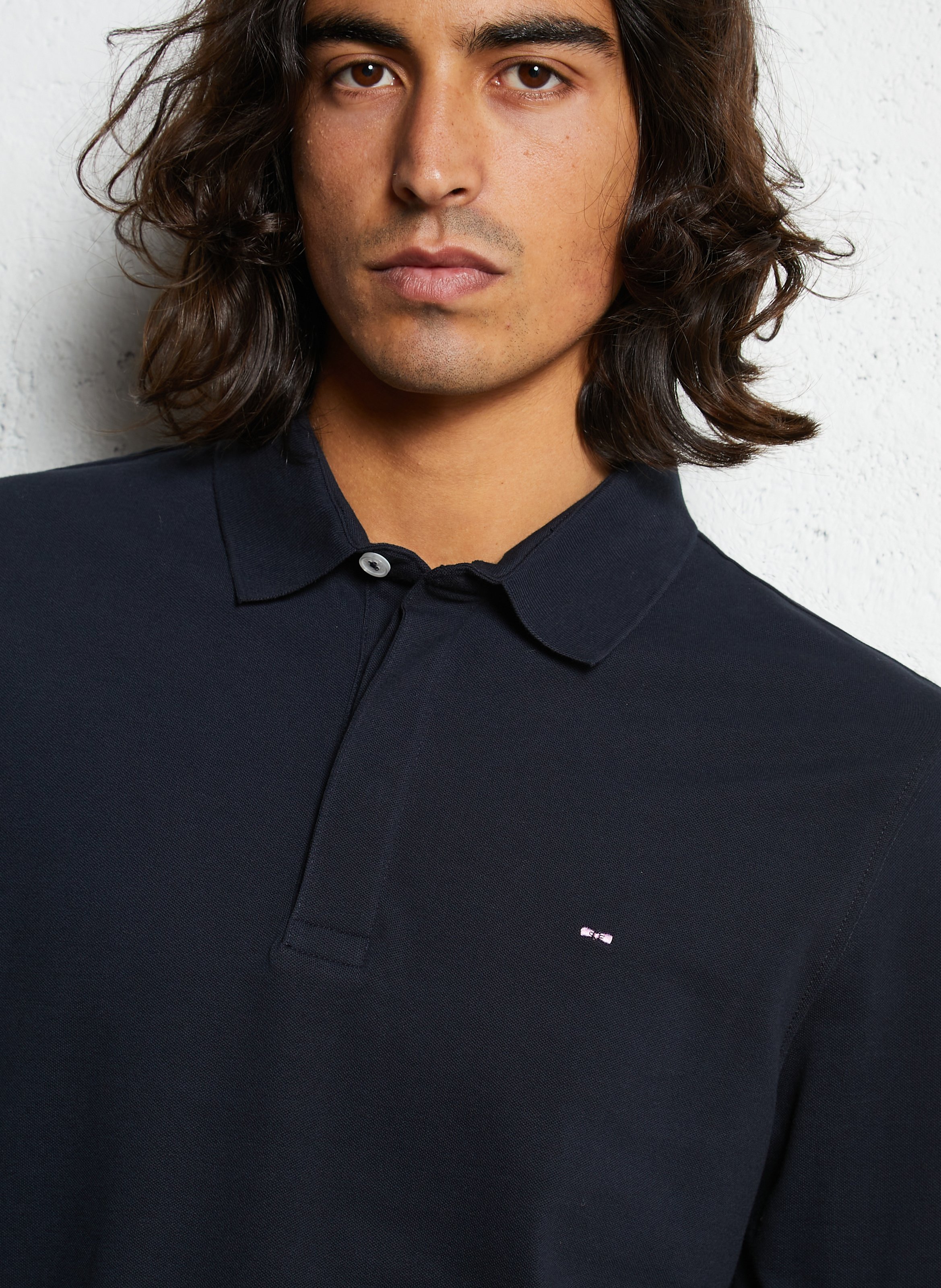 Polo droit en coton mélangé EDEN PARK Bleu