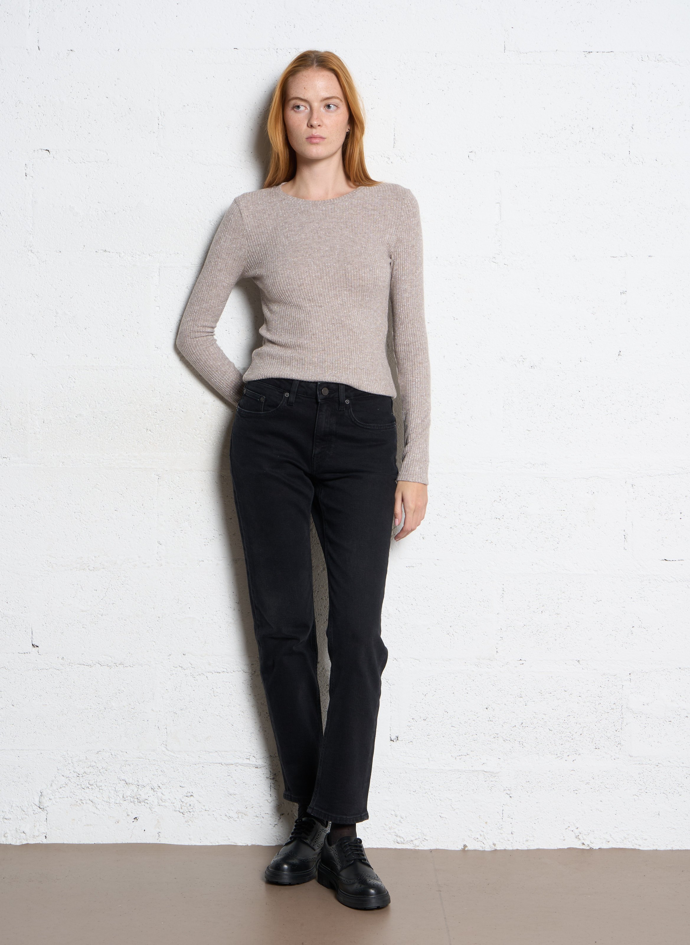 Metallic round-neck T-shirt I CODE White