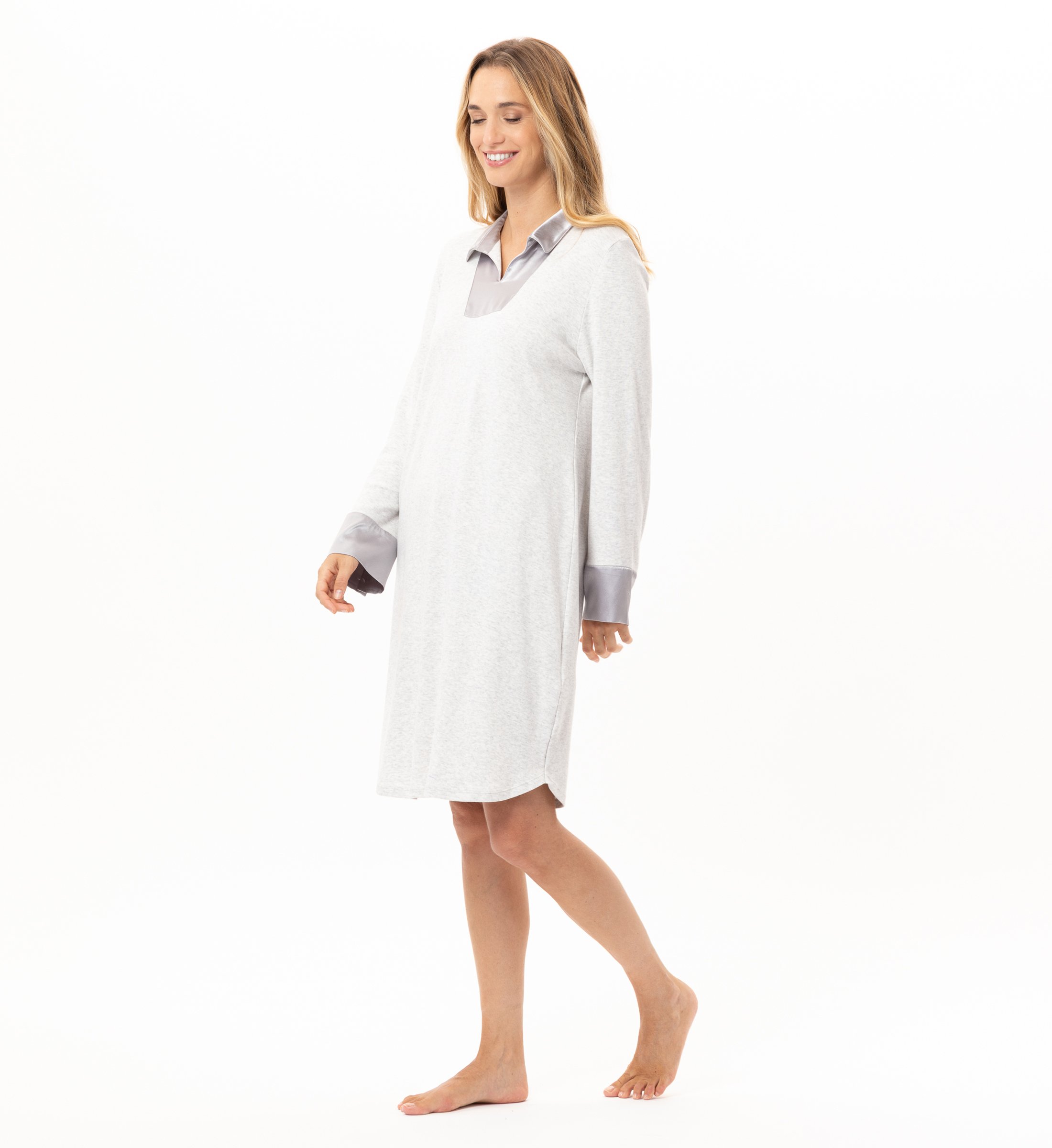 Cotton night shirt LE CHAT Grey