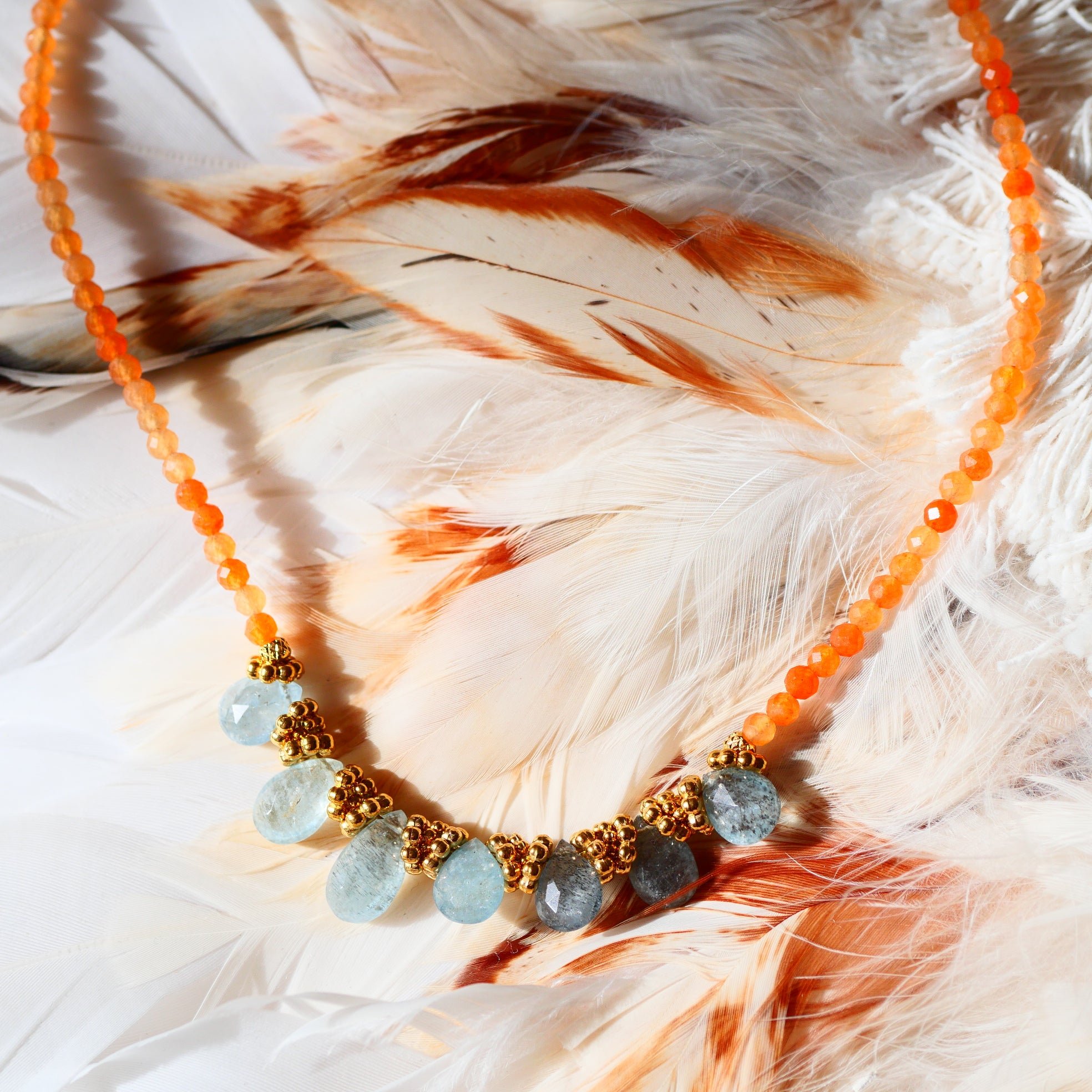 Aventurine necklace GINANDGER Orange