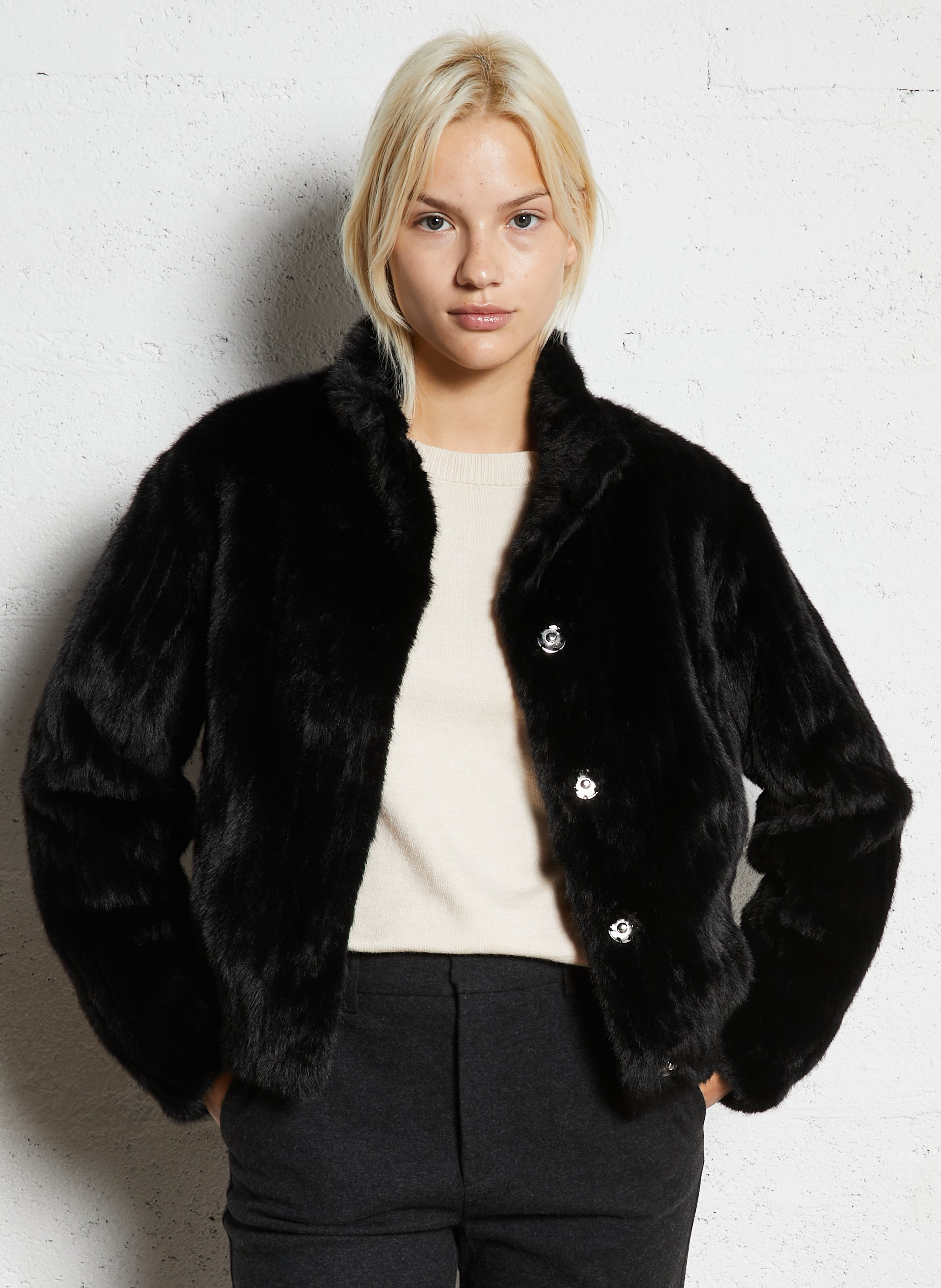 Kunstpelz-Mantel SUD EXPRESS Schwarz