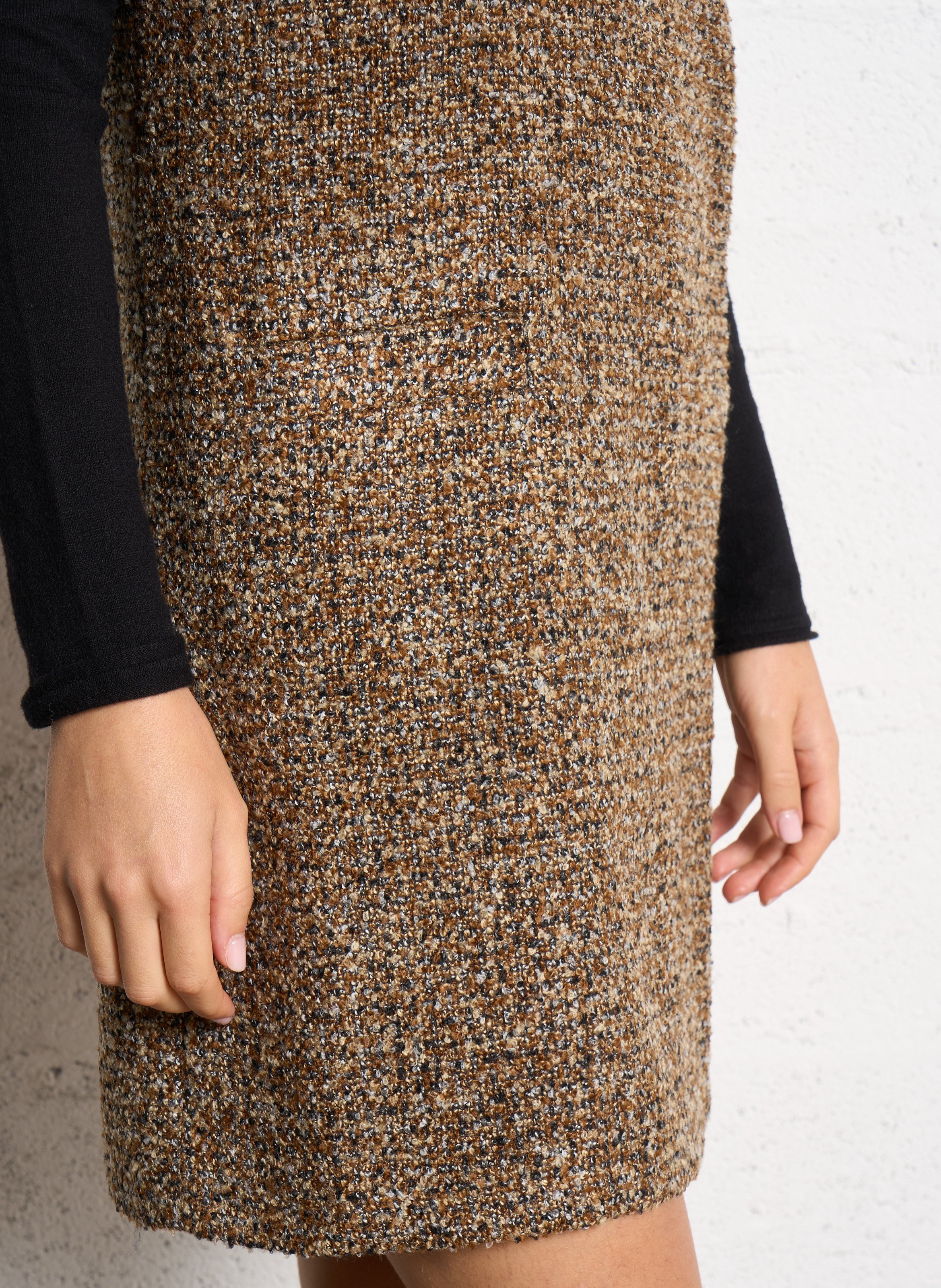 Short straight tweed dress PETITE MENDIGOTE Multicolored