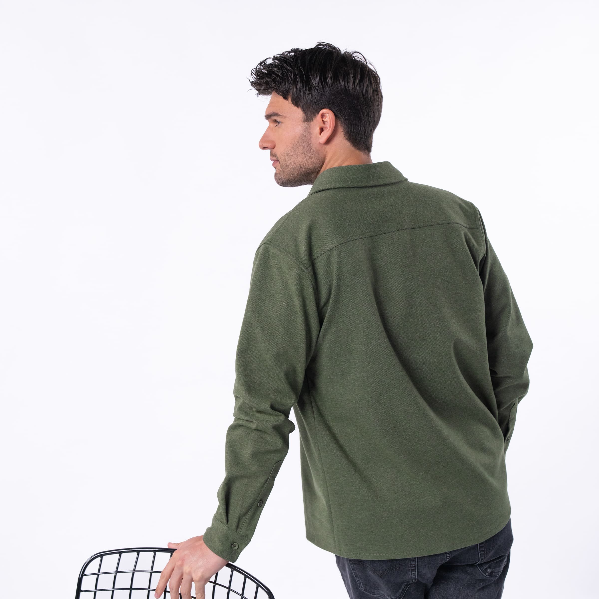 Recycled polyester overshirt Khaki