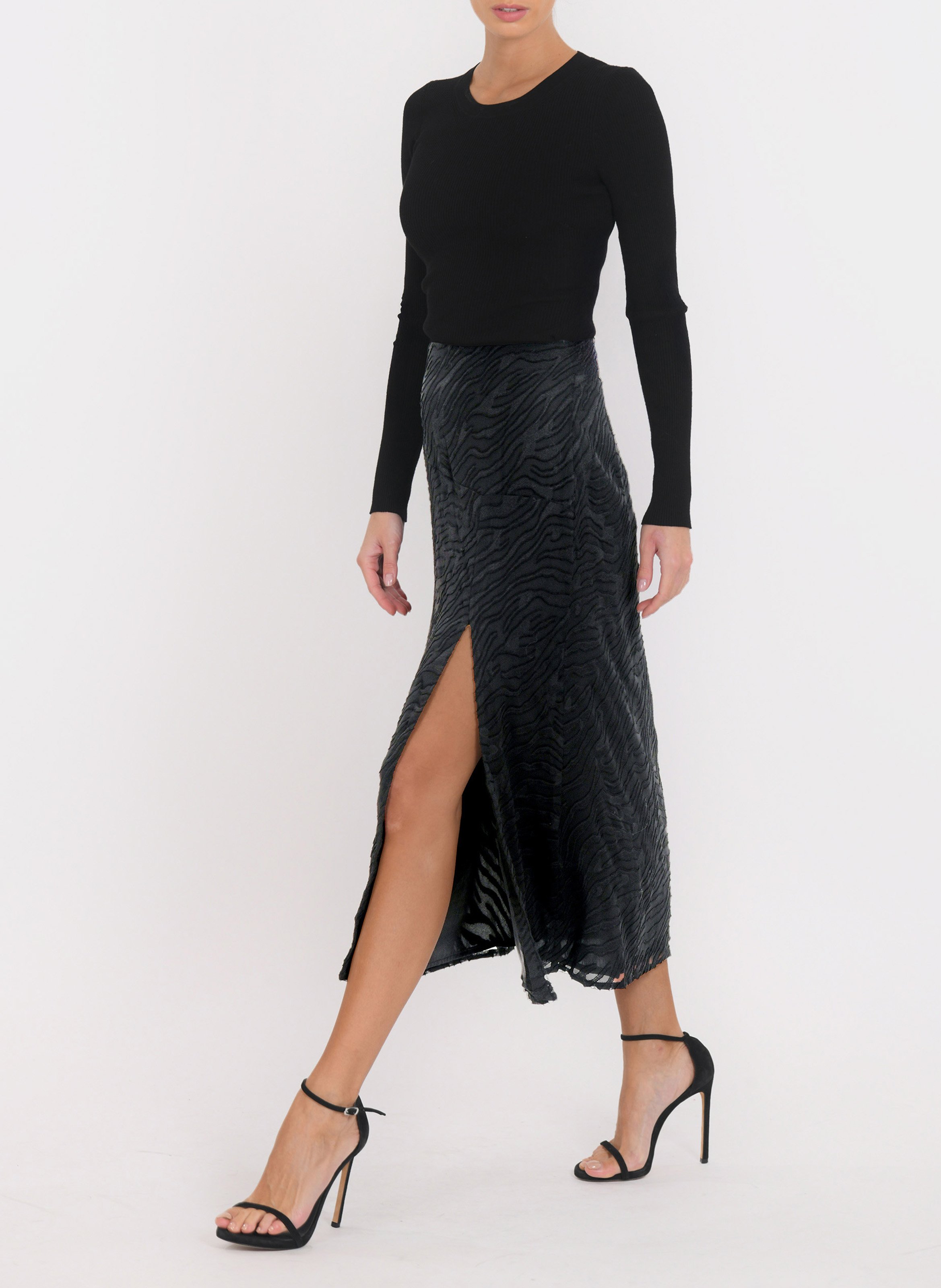 Embroidered midi skirt KOOKAI Black
