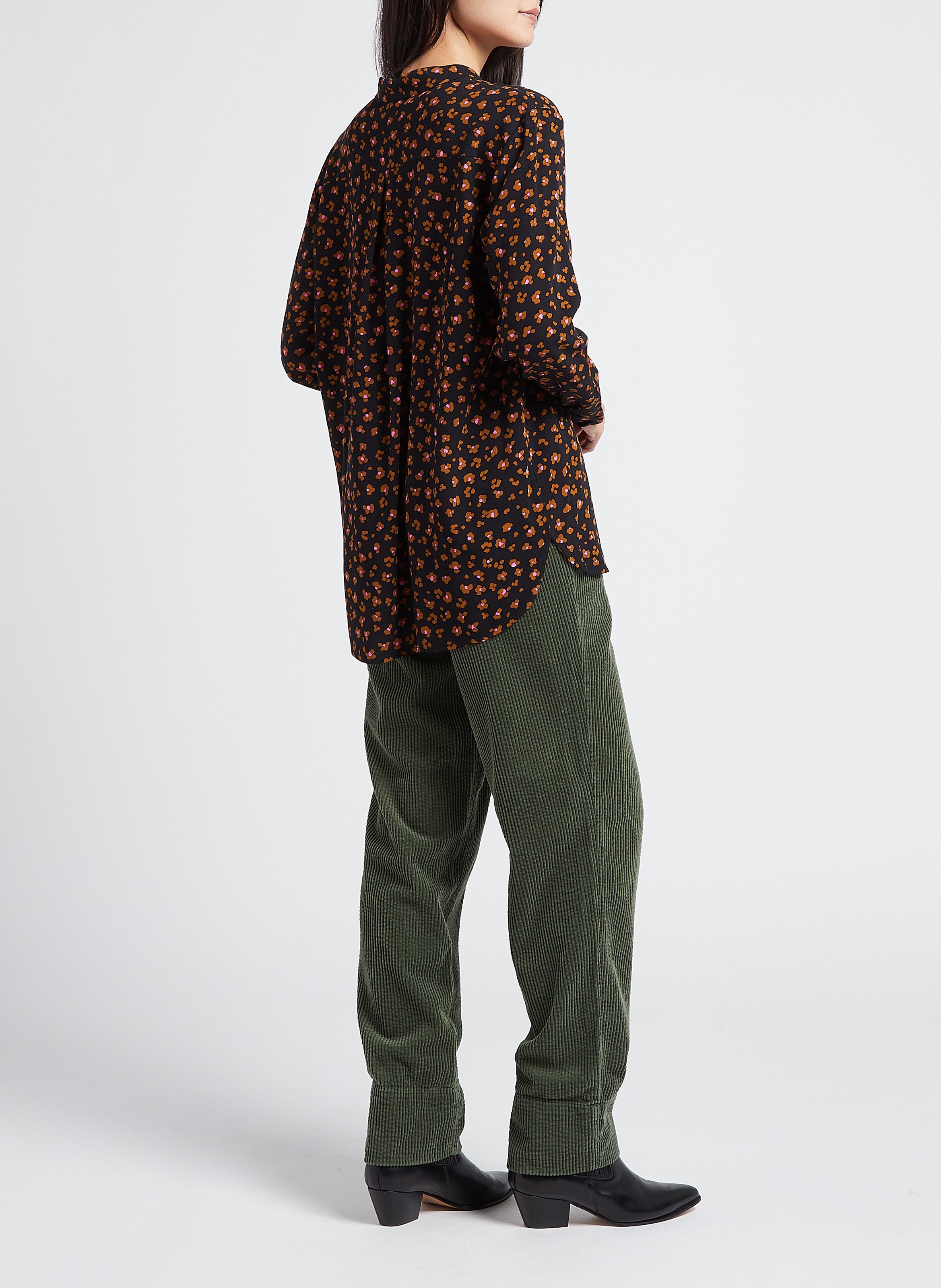 Pantalon droit en velours côtelé ACQUAVERDE Vert