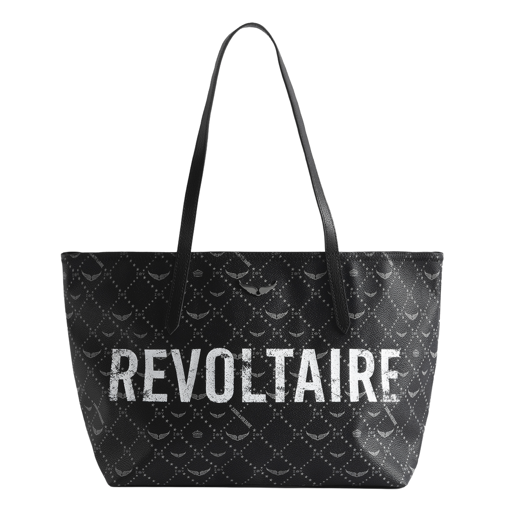 <em>Canvas Monogram Print Tote Bag</em> ZADIG&VOLTAIRE Black
