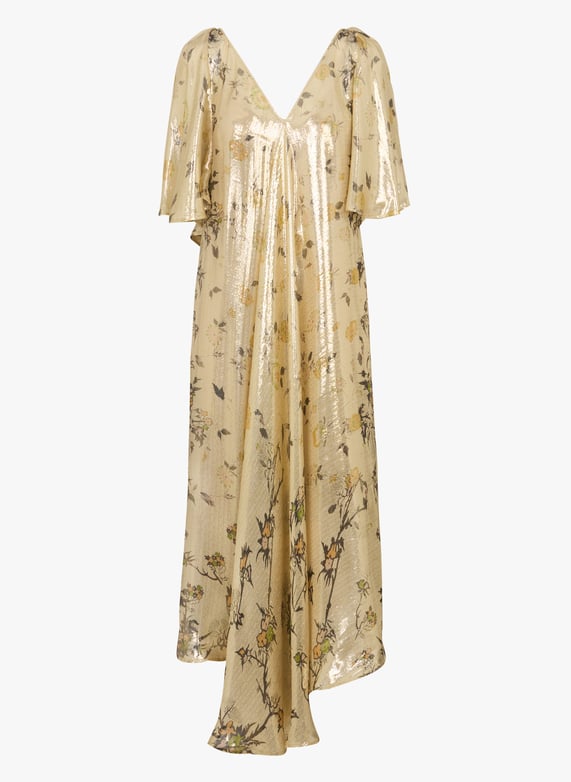 mes demoiselles silk v neck maxi dress Anthropologie Mes Demoiselles Dinette V-Neck Silk Dress Size 10 $450