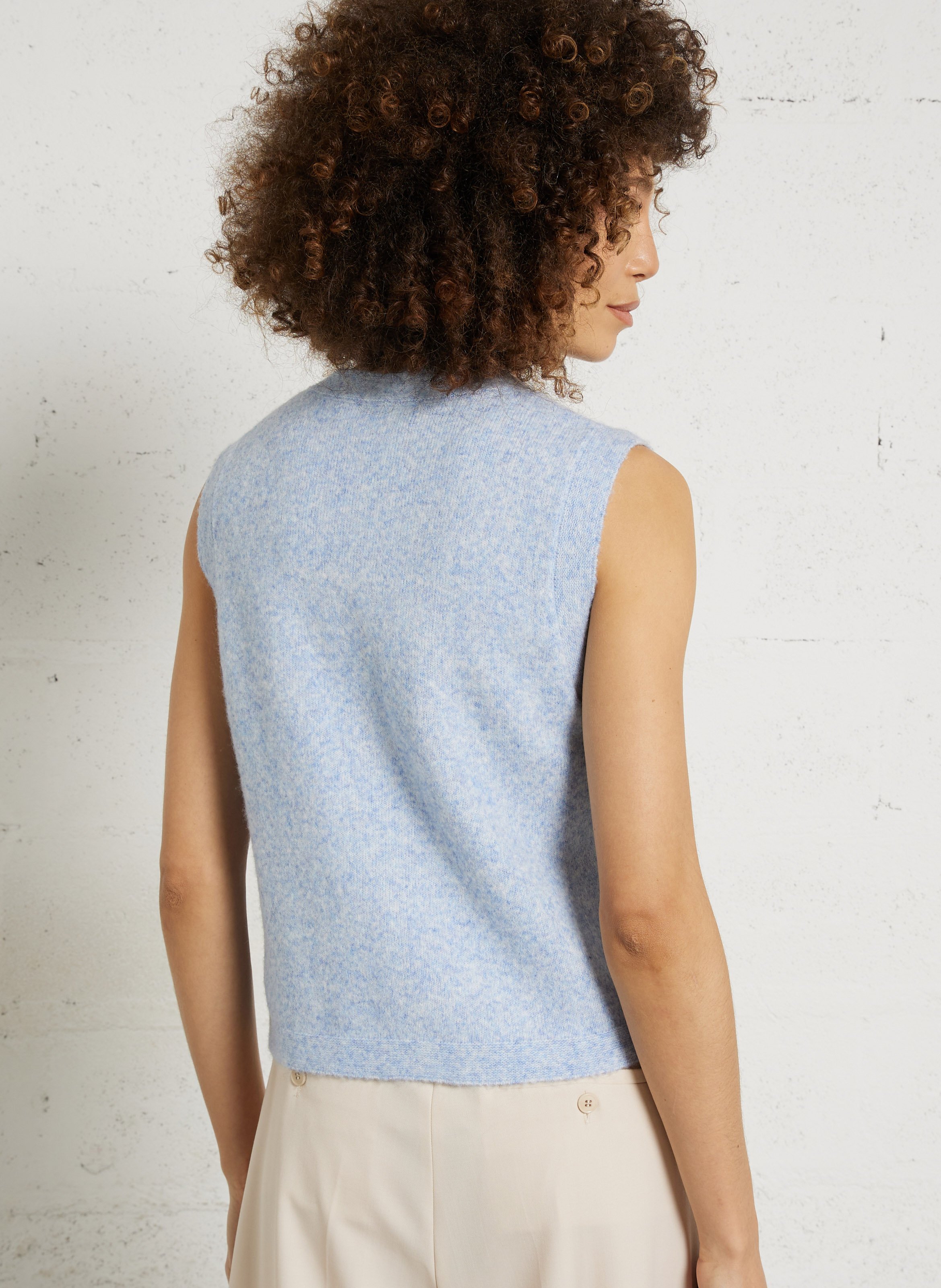 Recht gebreid vest met ronde hals LA PETITE ETOILE Blauw