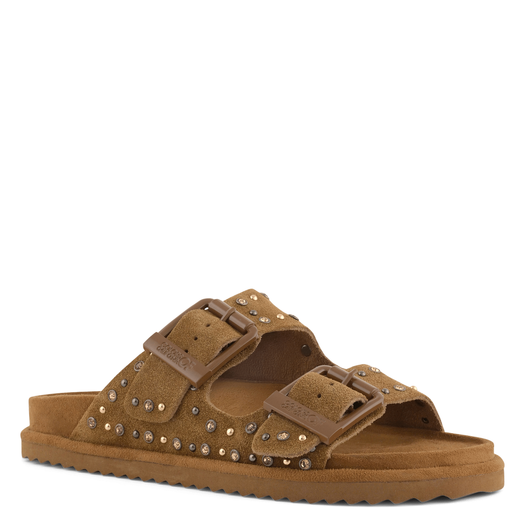 Sandales plates en cuir velours COLORS OF CALIFORNIA Beige