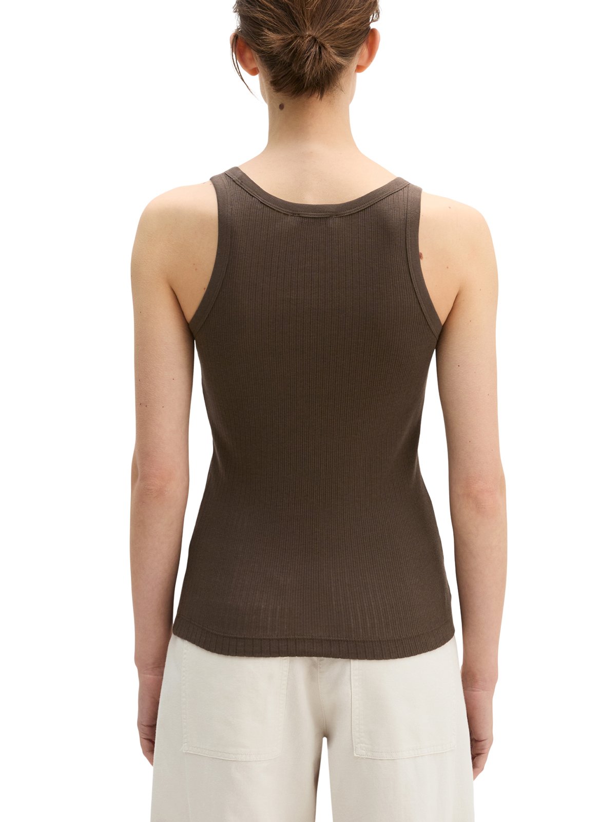Débardeur uni en maille côtelée MARC O'POLO Marron