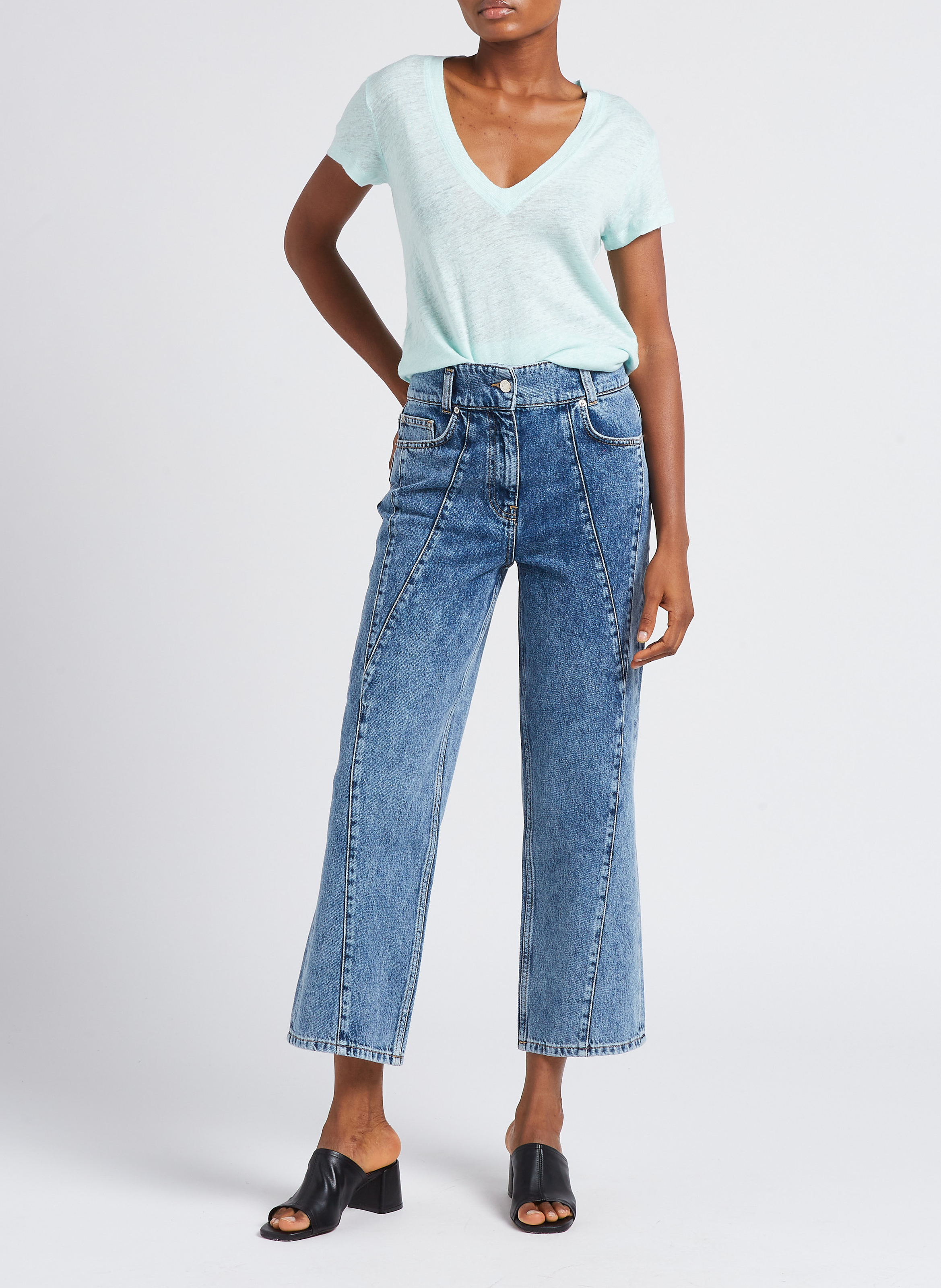 Jean droit délavé - Look 4