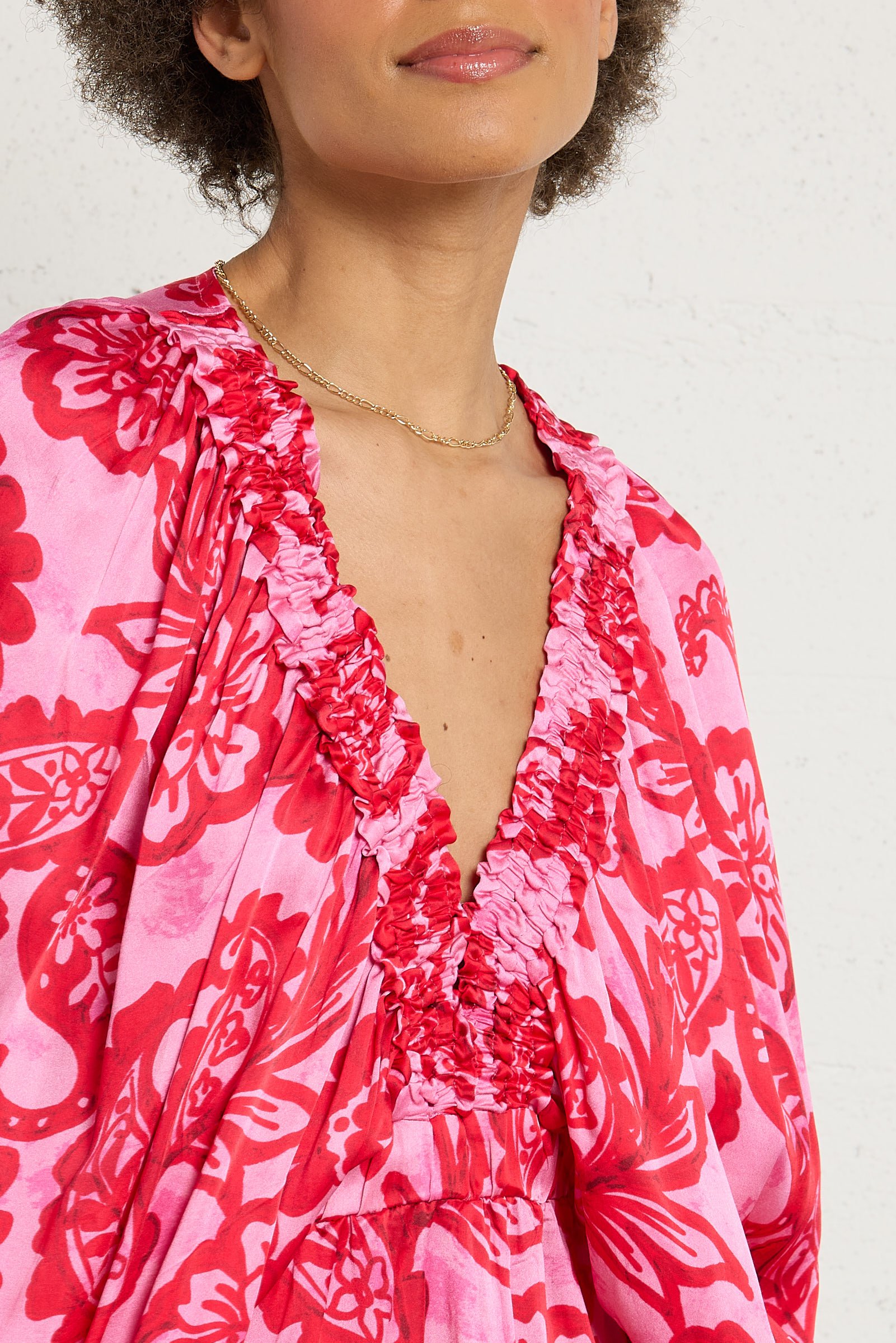 Robe courte imprimée col v SUNDRESS Multicolore