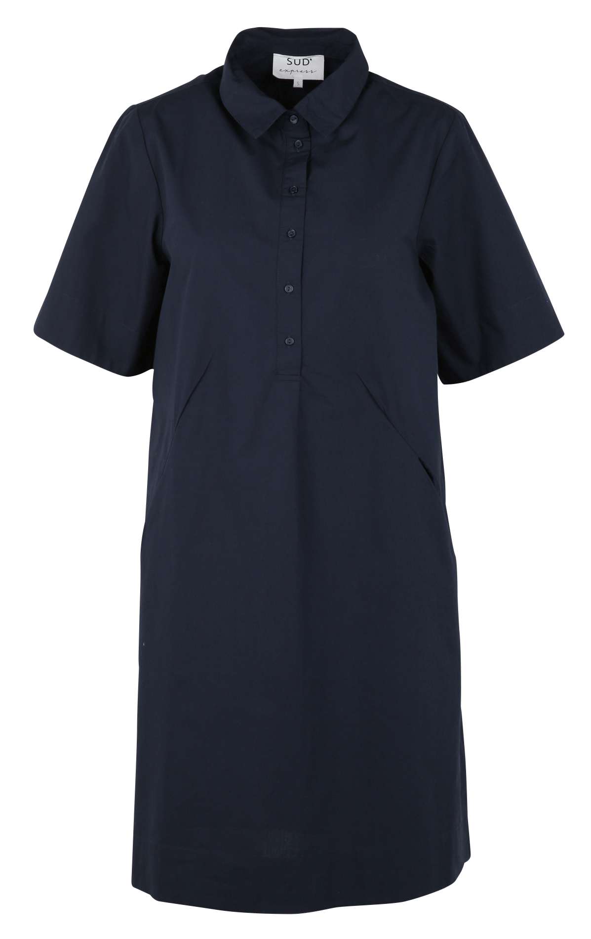Ausgestelltes Baumwoll-Kurzkleid mit klassischem Kragen SUD EXPRESS