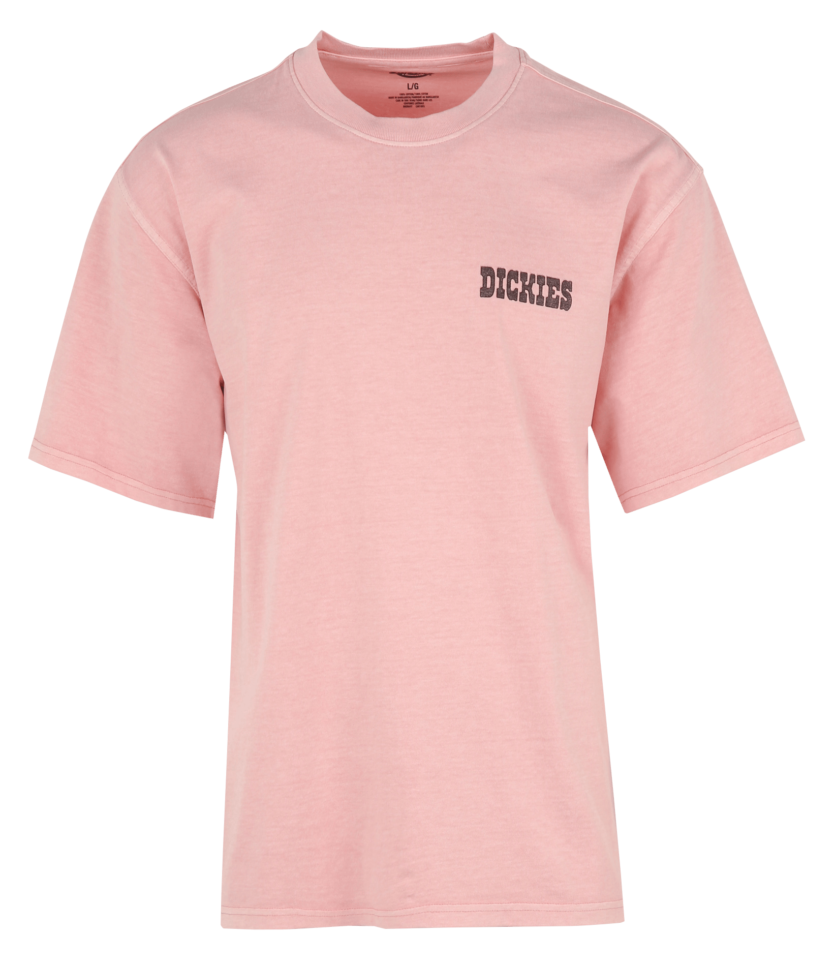 Straight round-neck T-shirt with print DICKIES Pink
