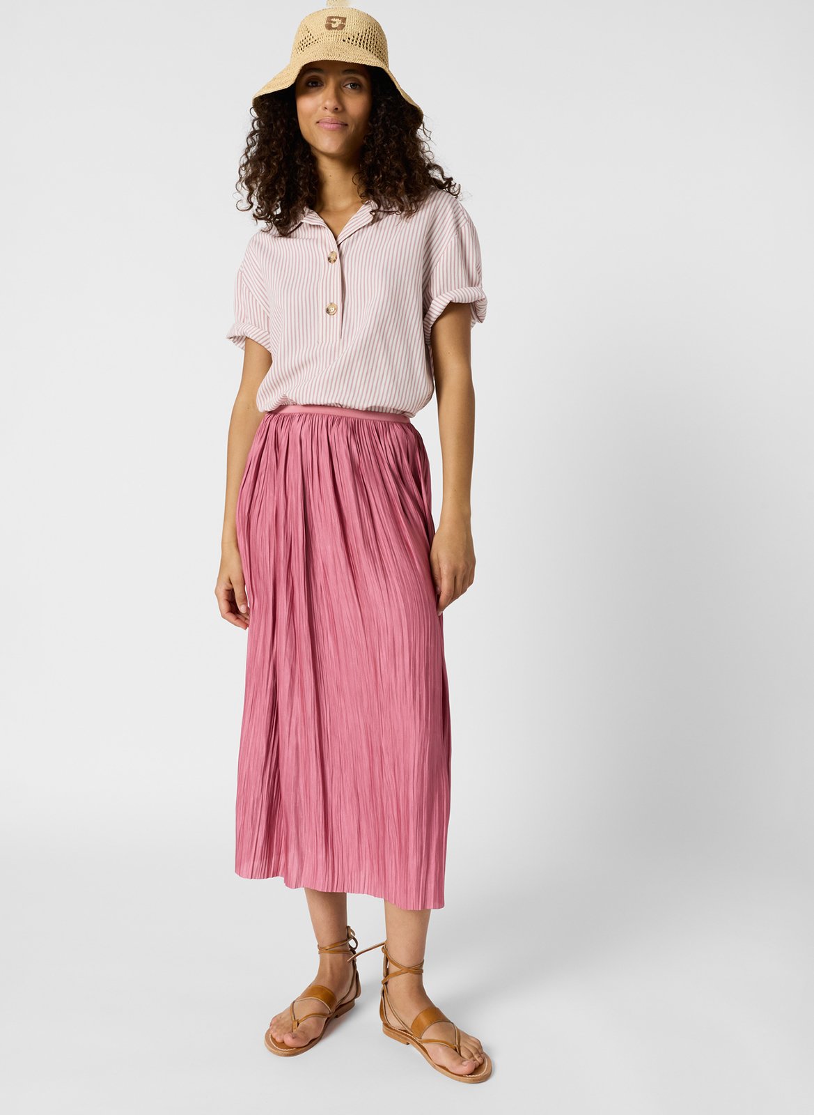 Jupe midi plissée GERARD DAREL Rose