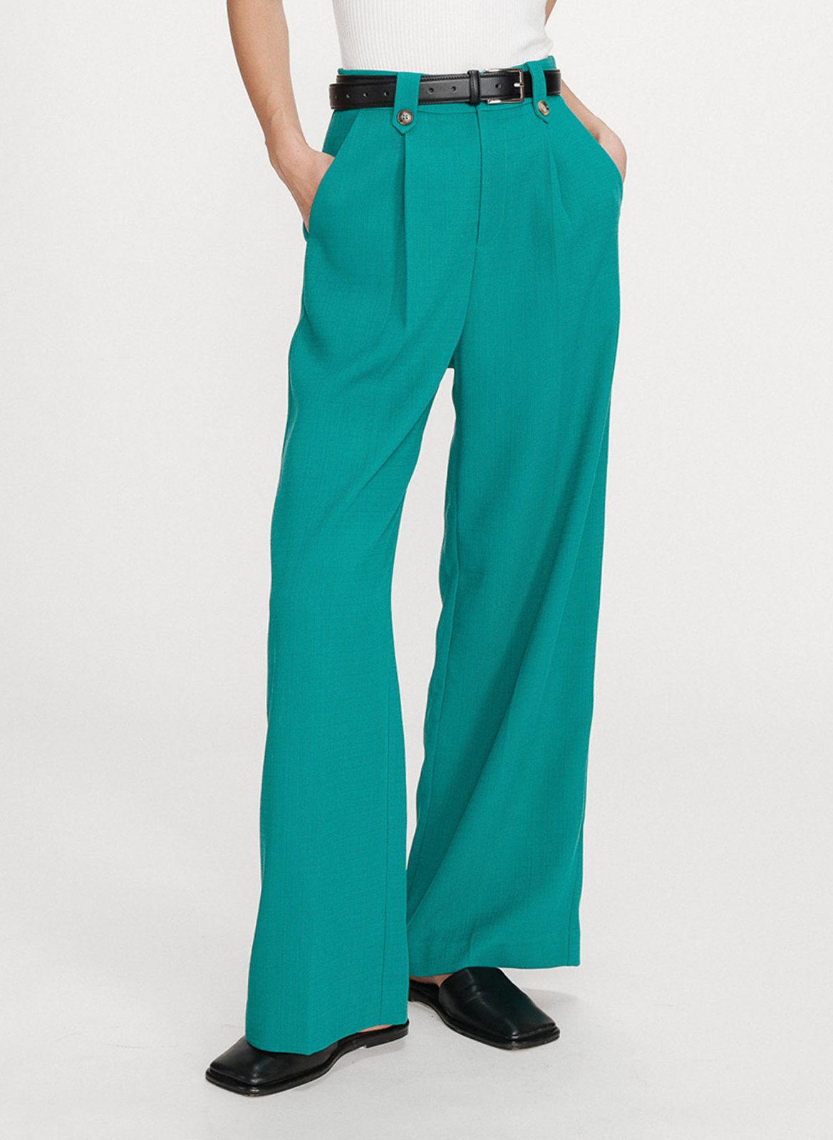 Straight tailored trousers in plain color GRACE ET MILA