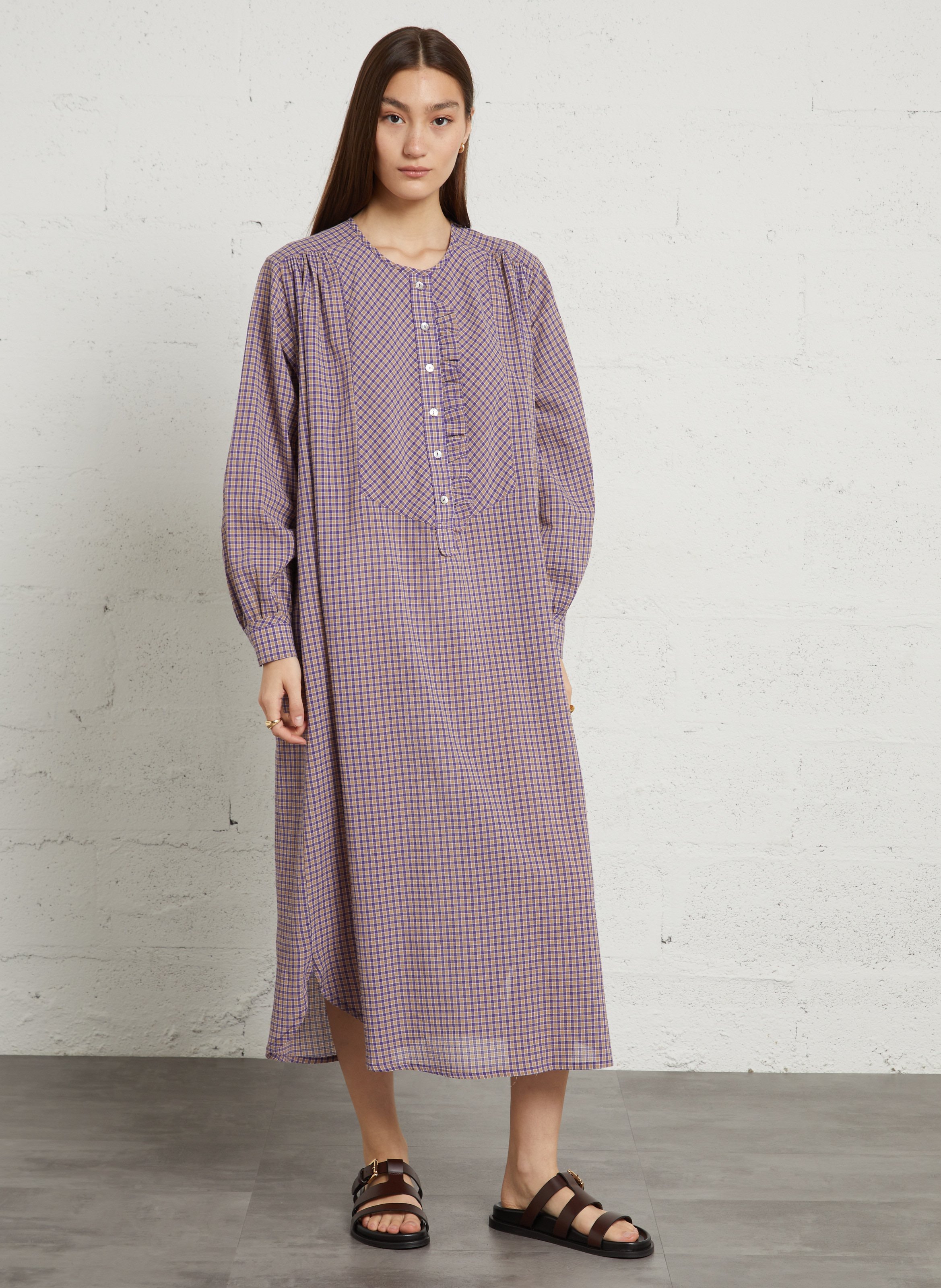 Mules plates en cuir BIBI LOU Marron