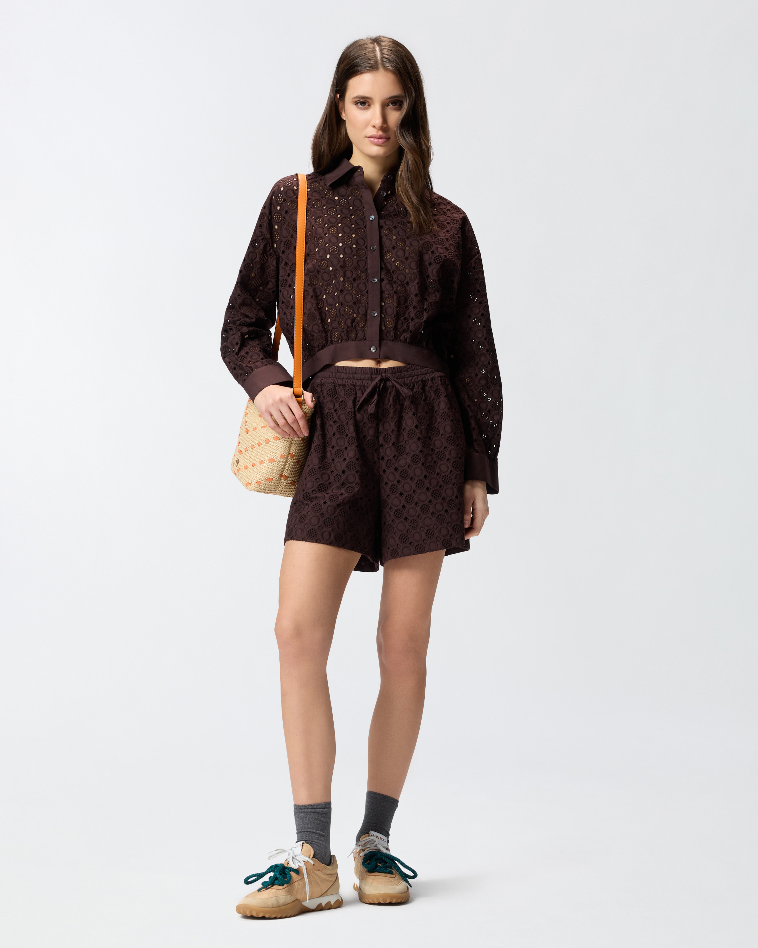 Open-work shorts PINKO Brown