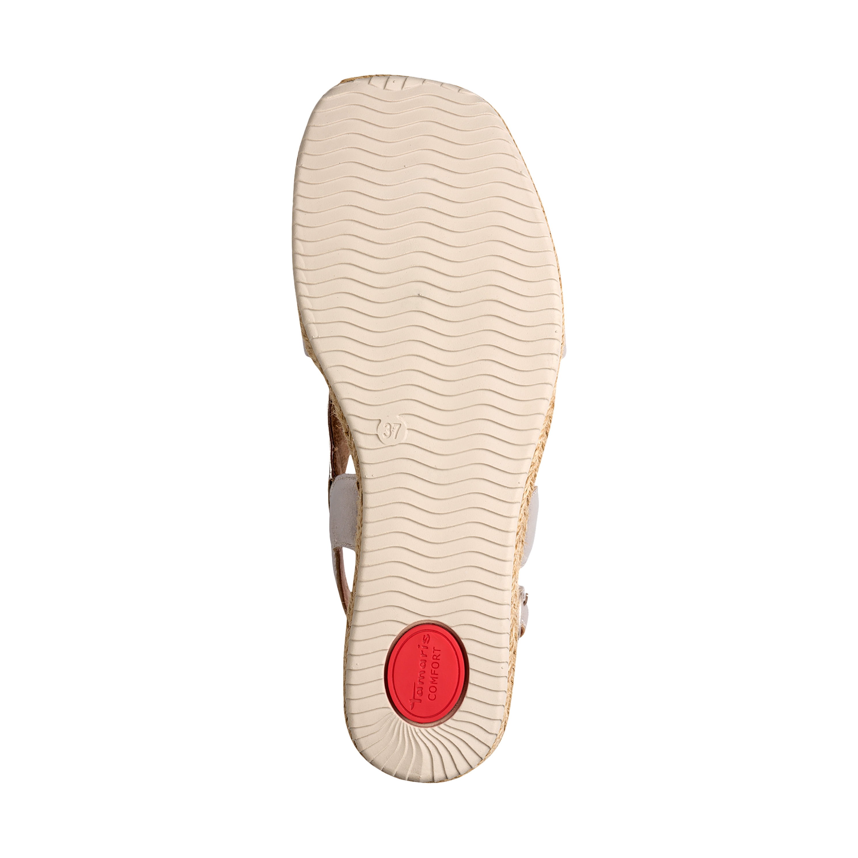 Comfort leather wedge sandals TAMARIS Golden