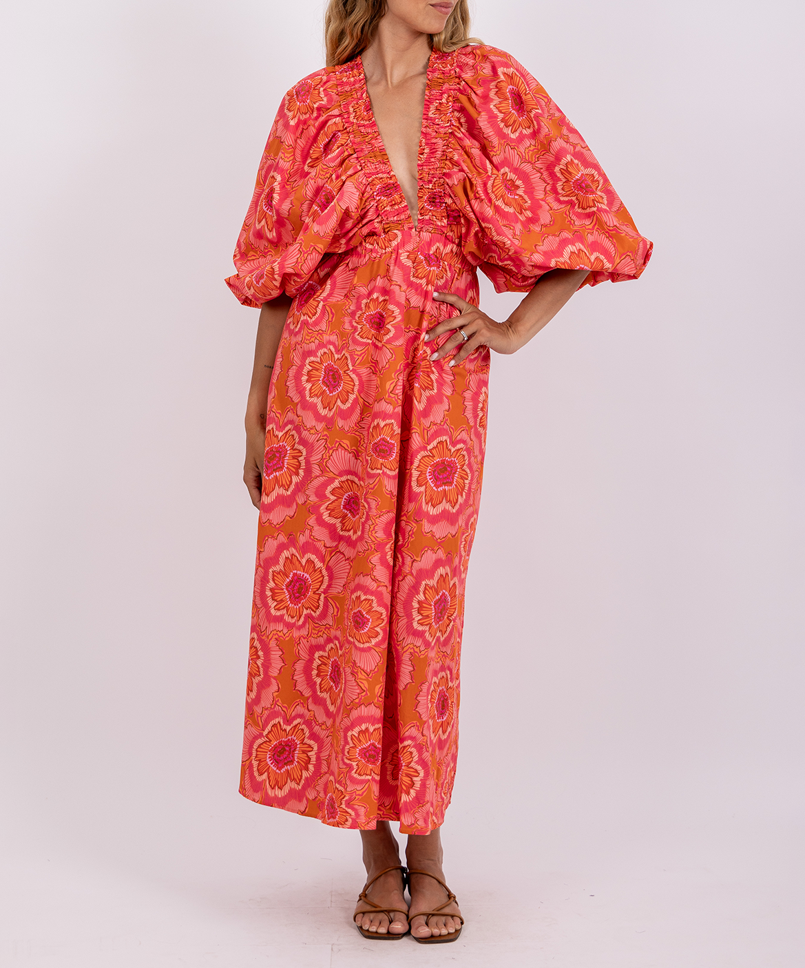 Kleid aus Materialmix  SUNDRESS Rosa