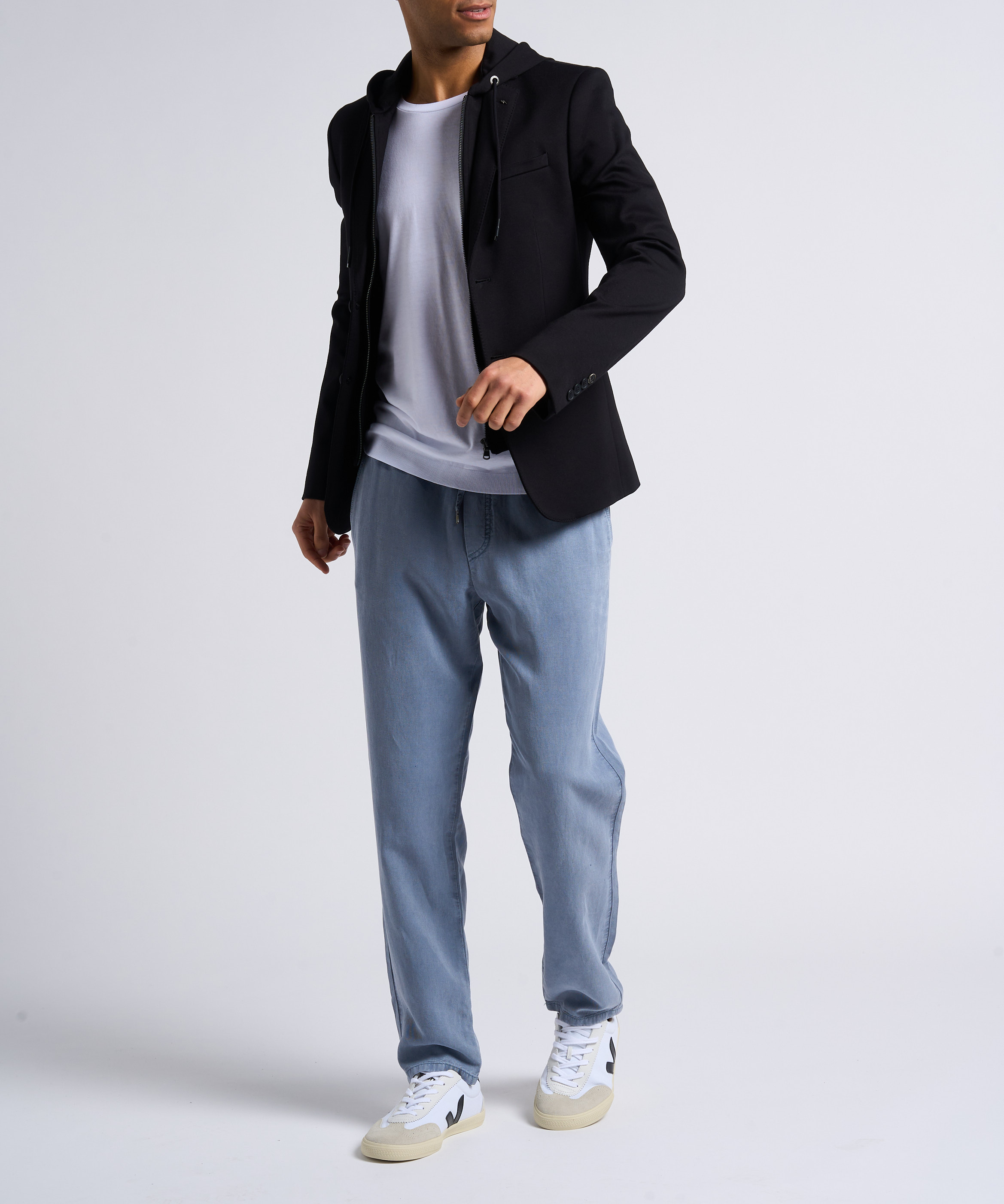 Jasje met klassieke kraag en capuchon IKKS Zwart