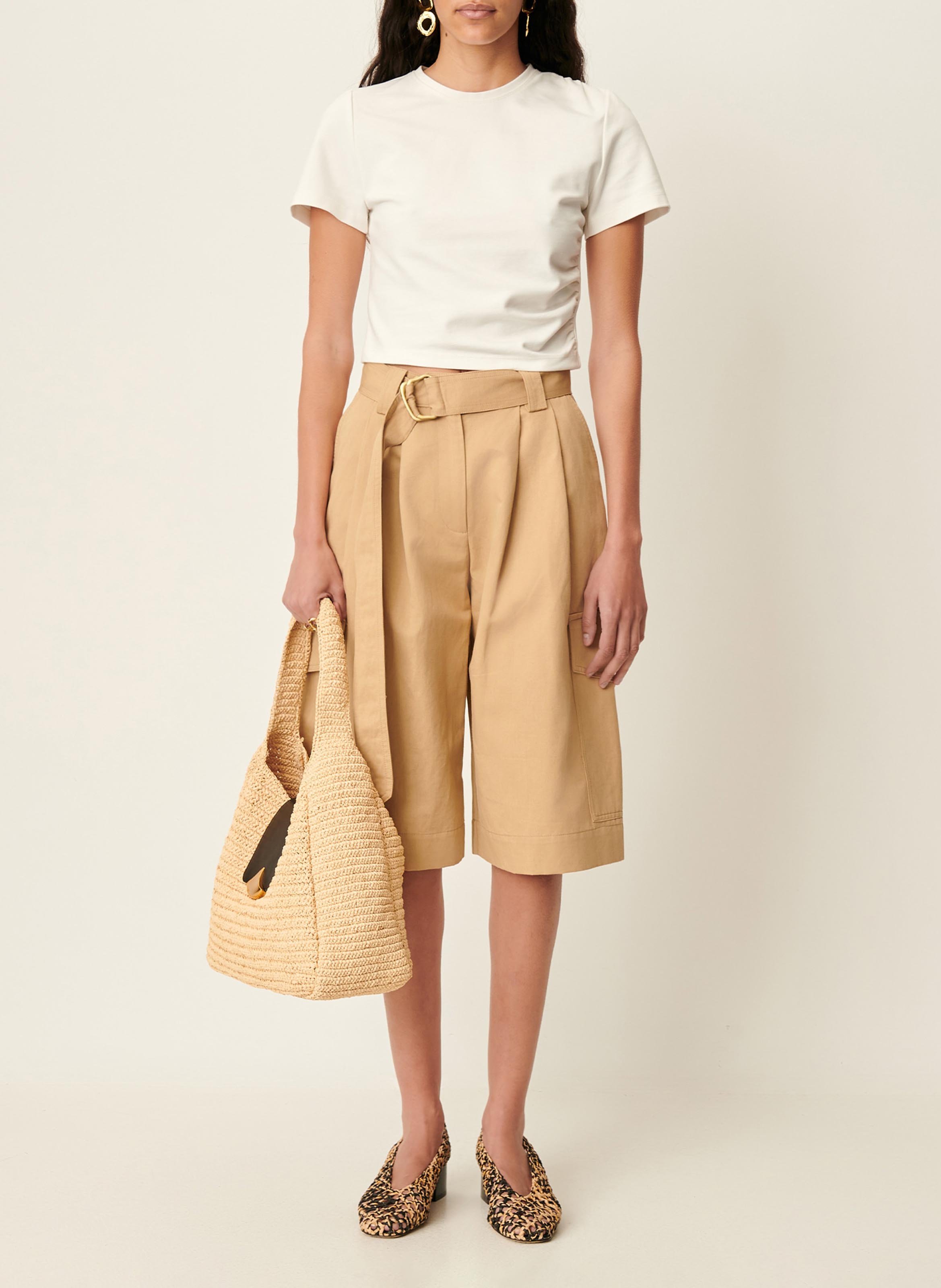 Aansluitende top met ronde hals SESSUN Beige