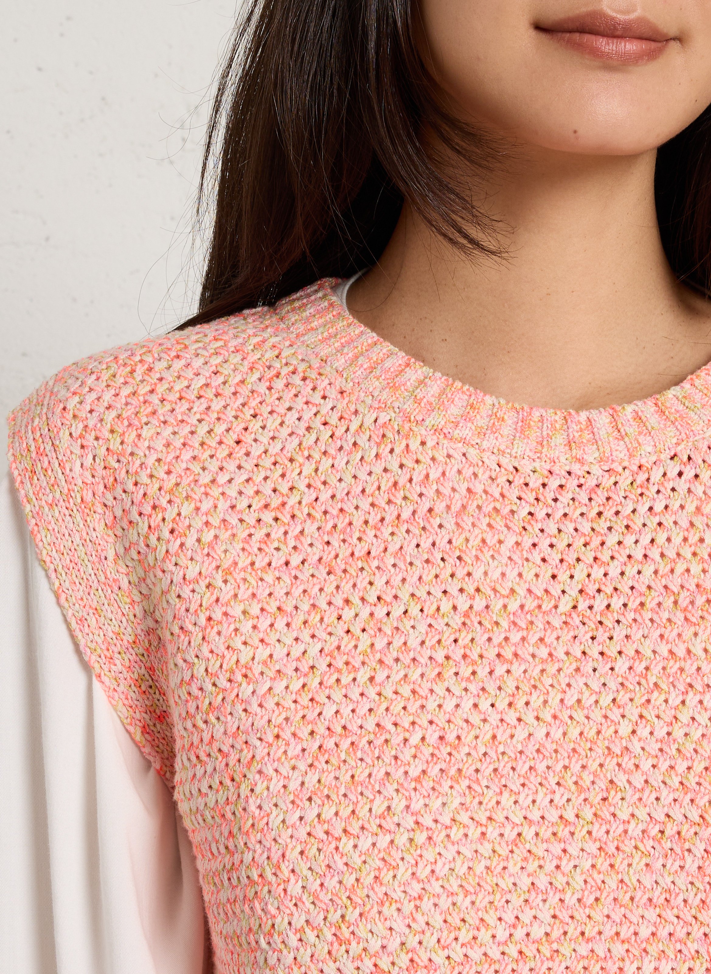 Mouwloze trui van tricot MAISON 123 Oranje