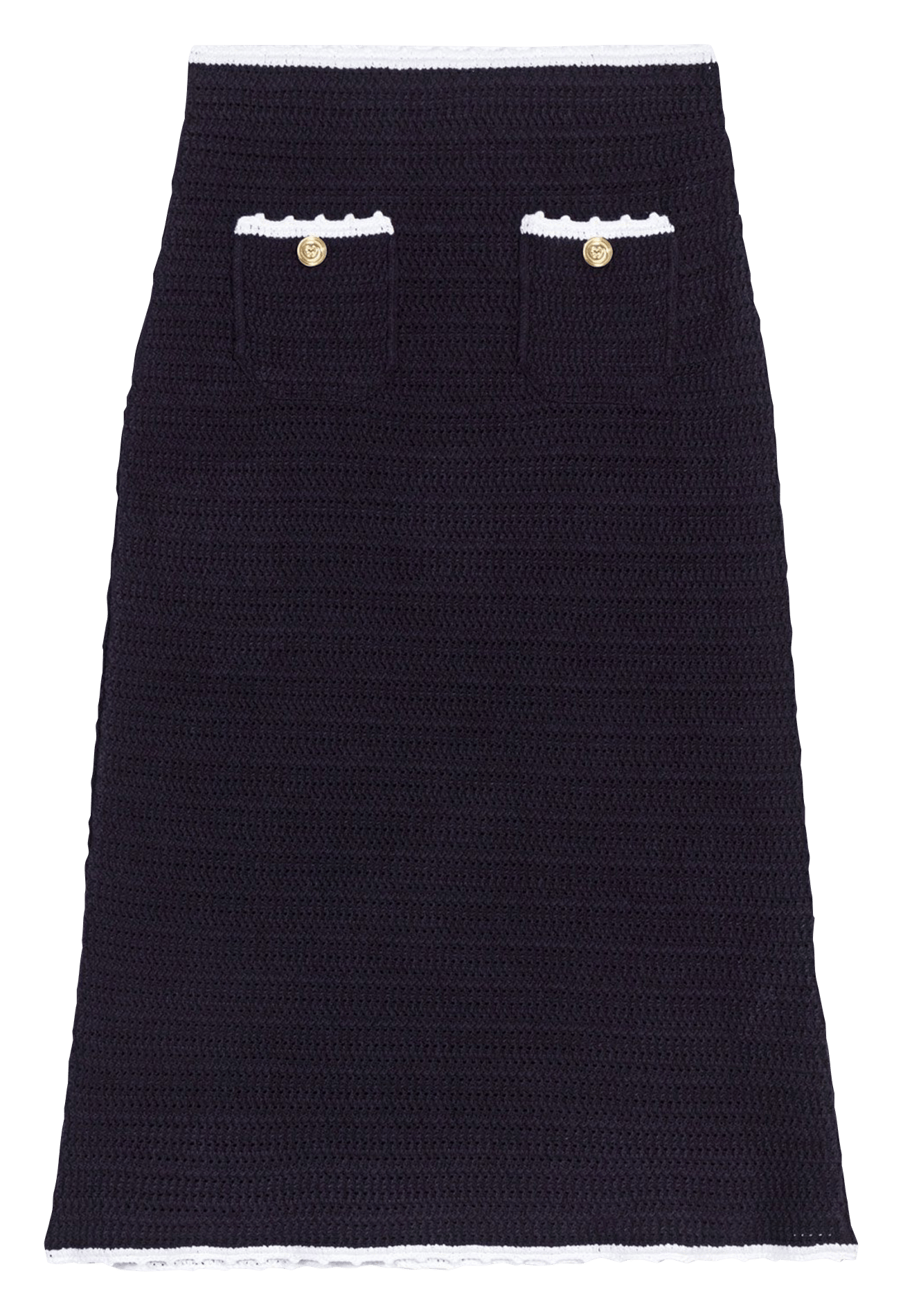 Jupe midi en maille MAJE Bleu
